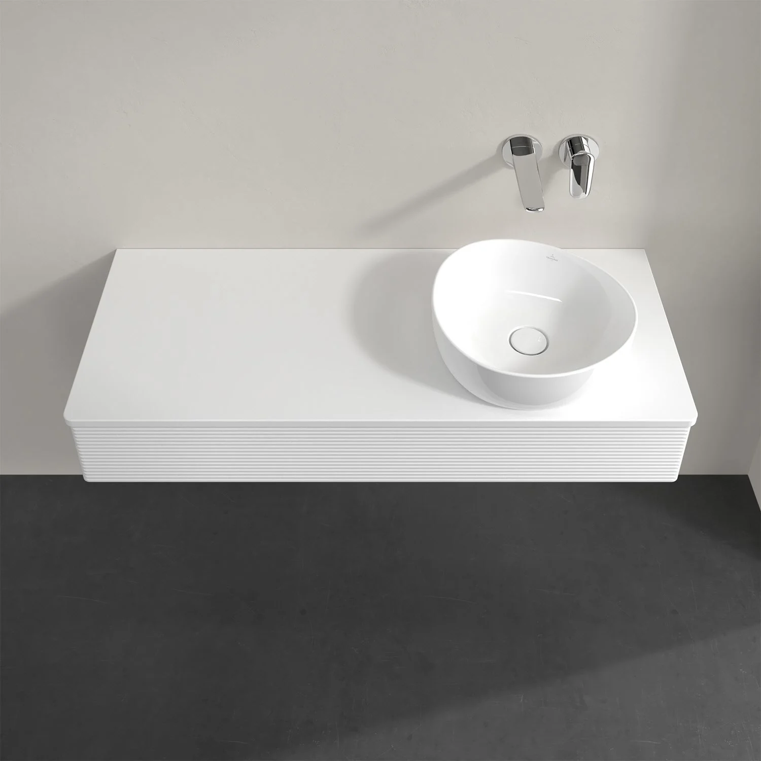 Biała umywalka z okrągłym zlewem, Villeroy & Boch