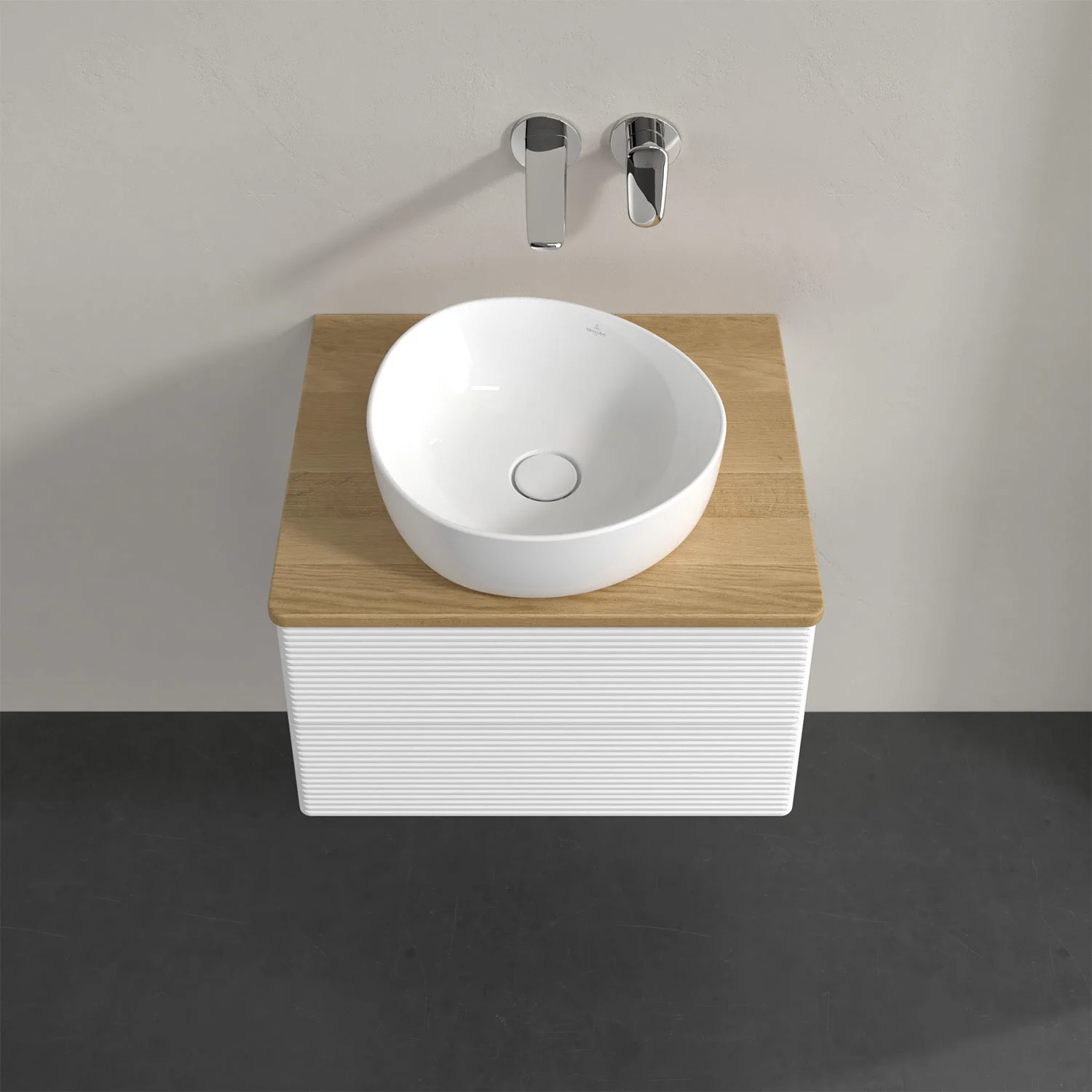 Umywalka z okrągłą umywalką w widoku z przodu, Villeroy & Boch