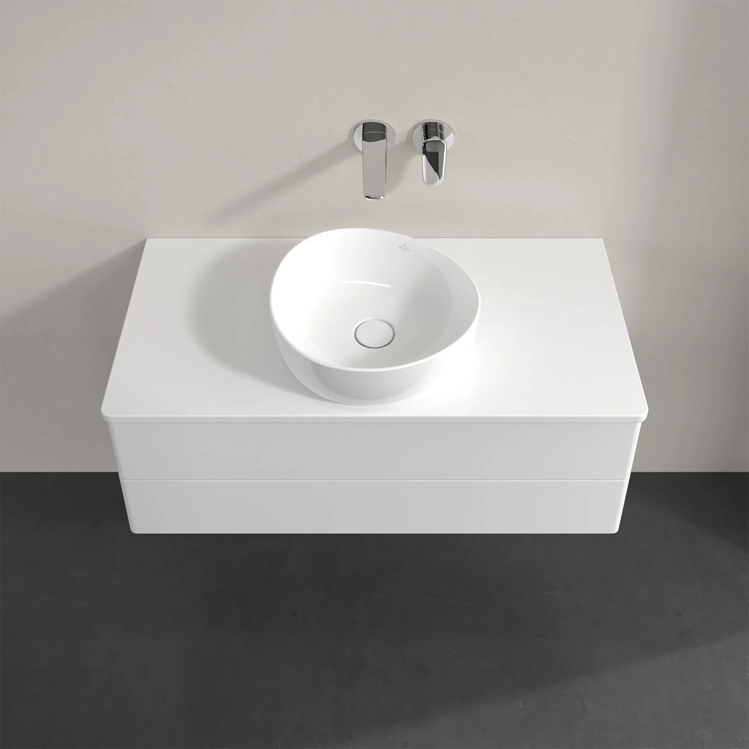 Umywalka z białą umywalką z góry, Villeroy & Boch