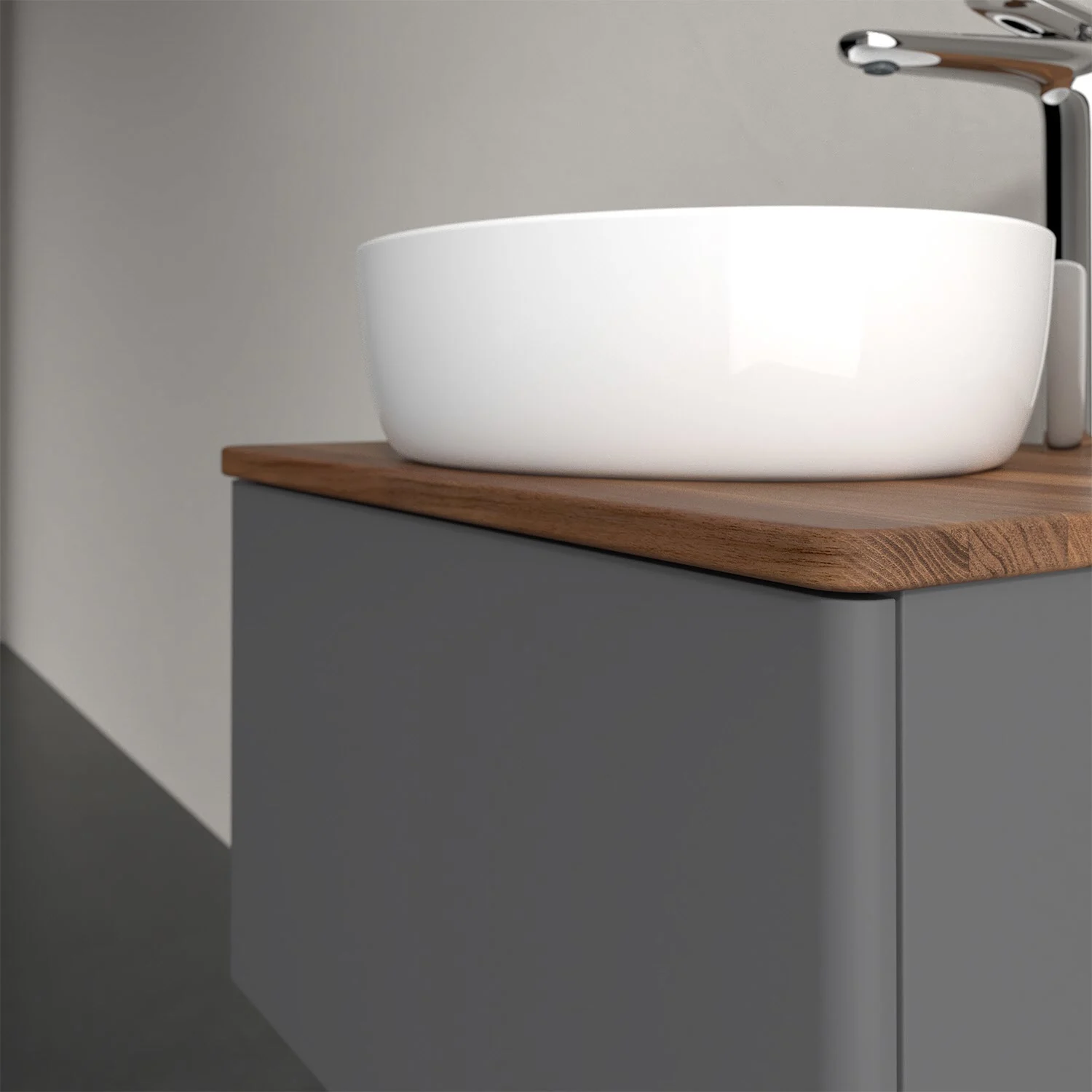 Umywalka z białą misą widok z boku, Villeroy & Boch