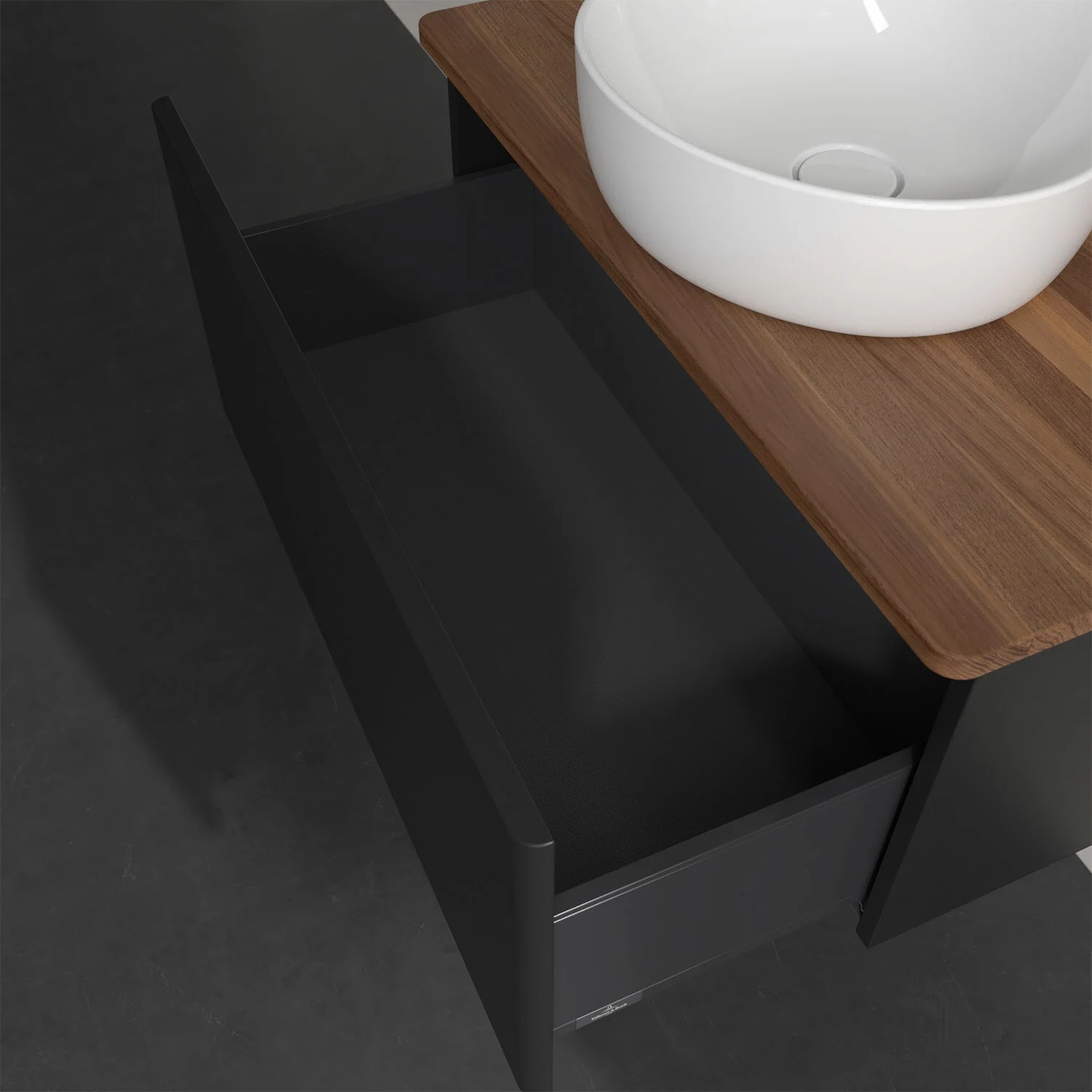 Umywalka z otwartą szufladą widok z góry, Villeroy & Boch