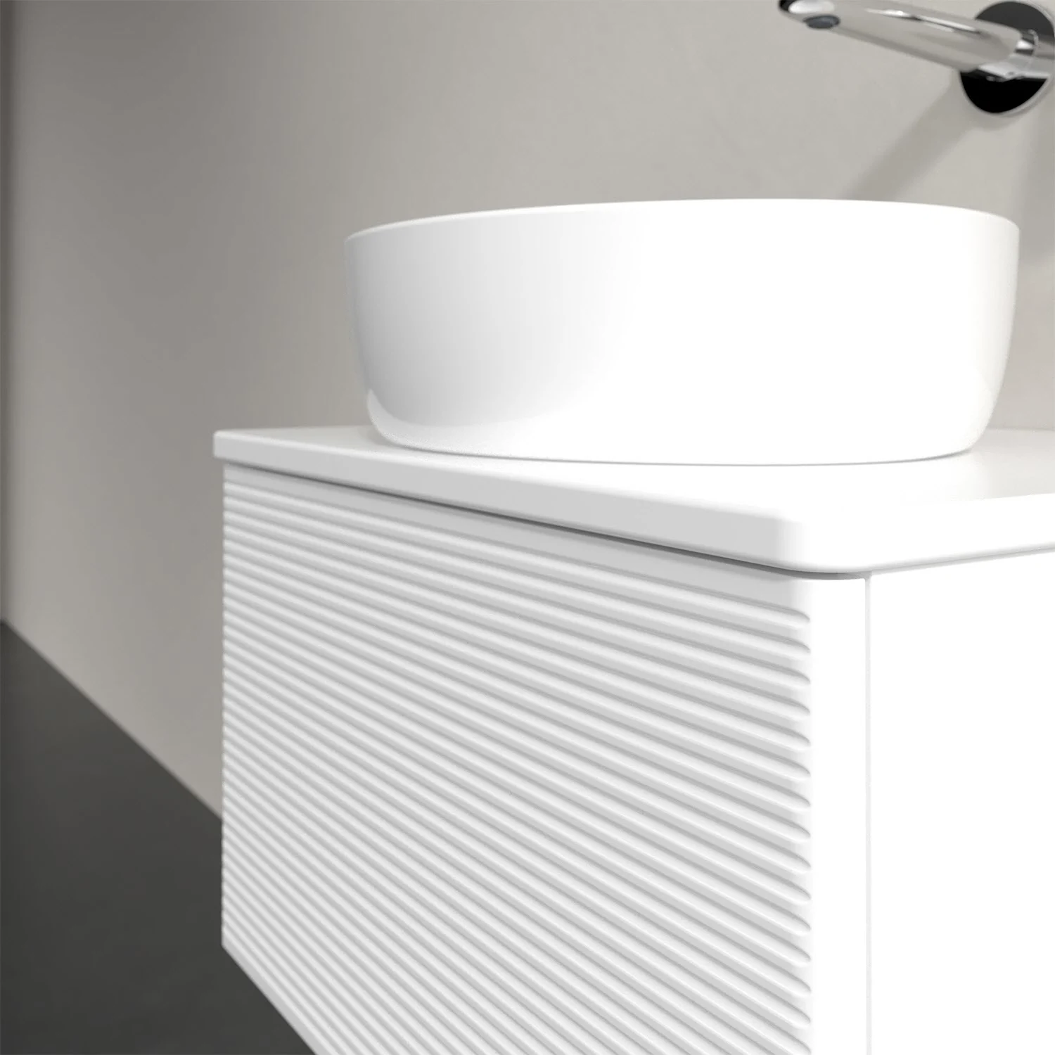 Biała umywalka z białą umywalką nablatową, Villeroy & Boch