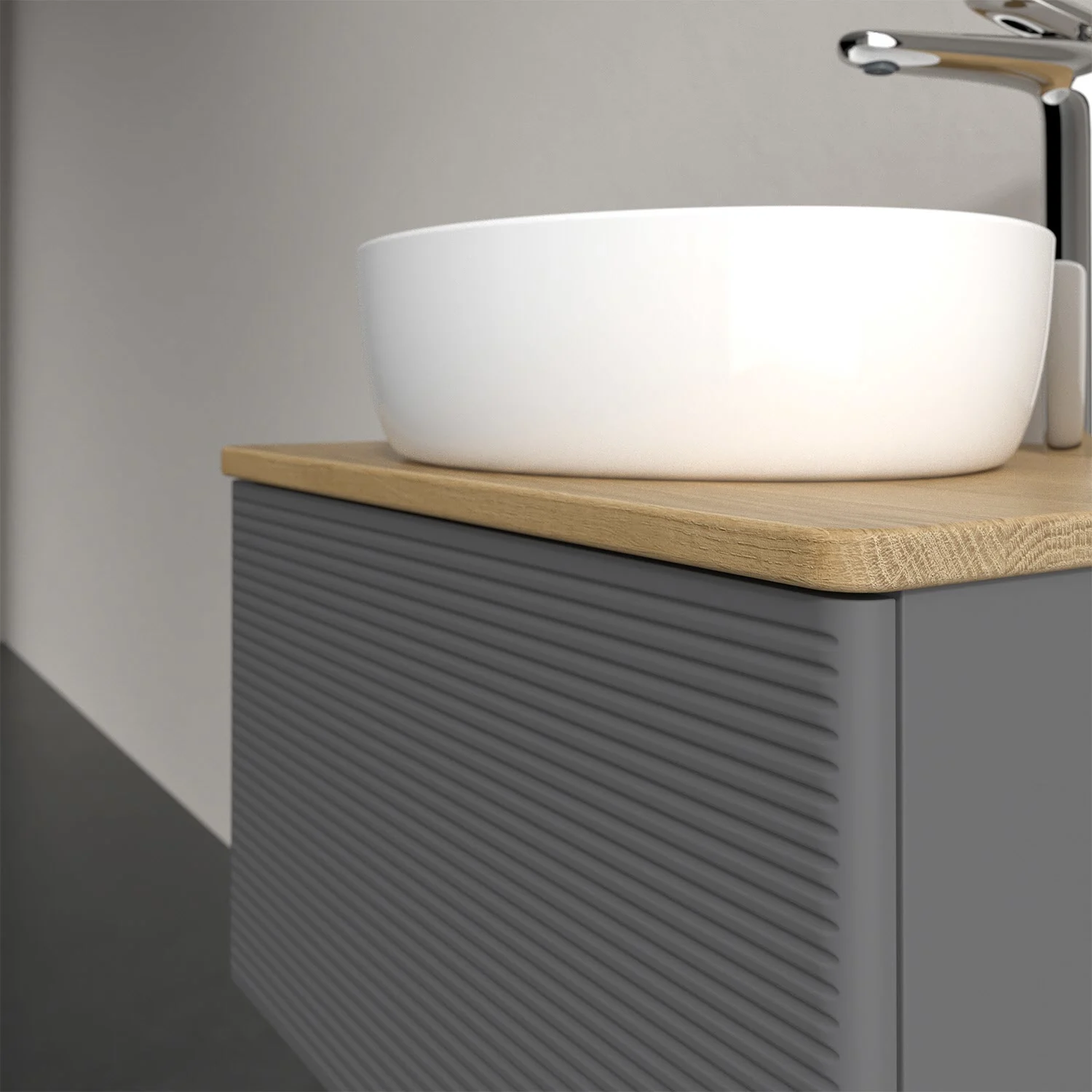 Zbliżenie szafki umywalkowej z umywalką, Villeroy & Boch