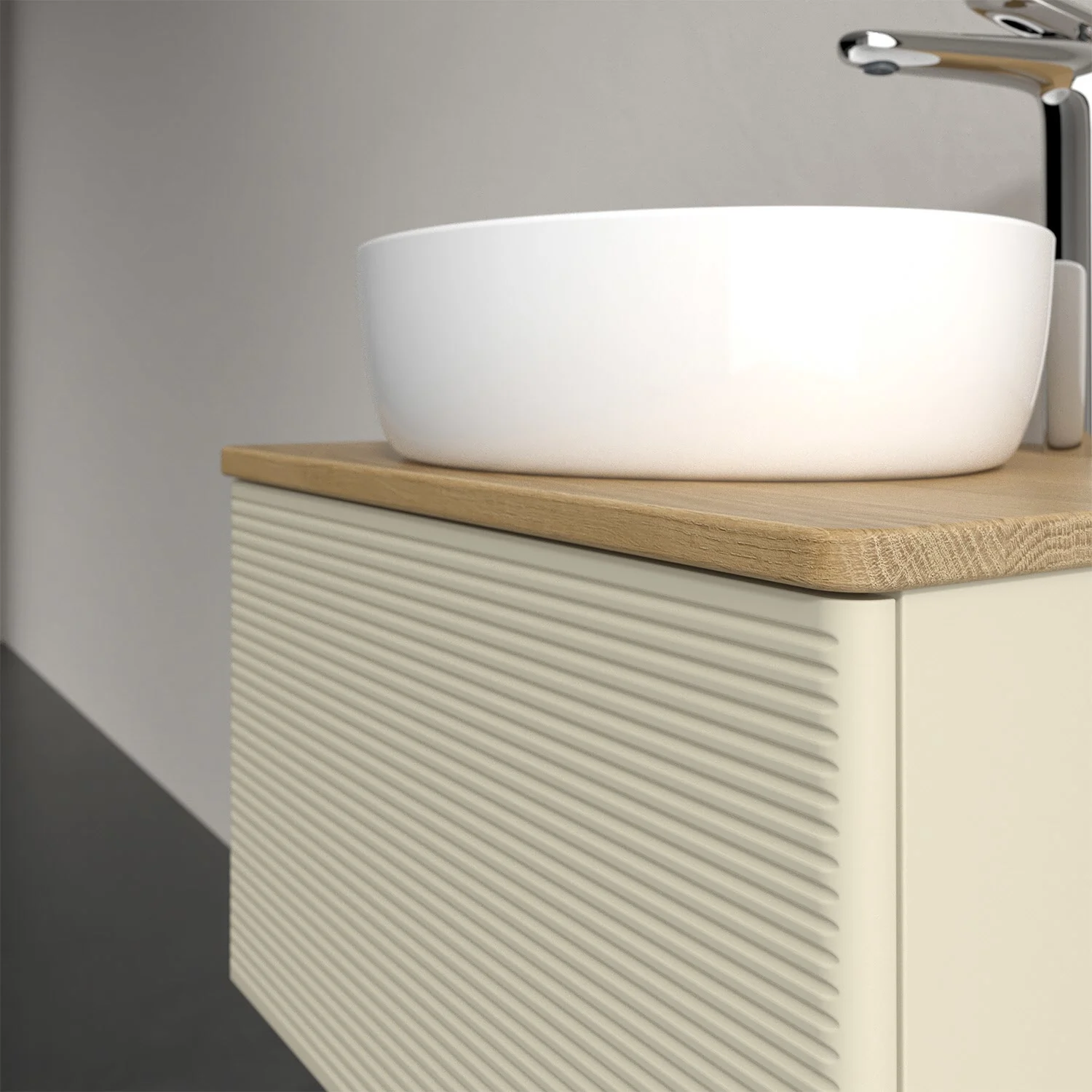 Zbliżenie szafki umywalkowej z umywalką, Villeroy & Boch