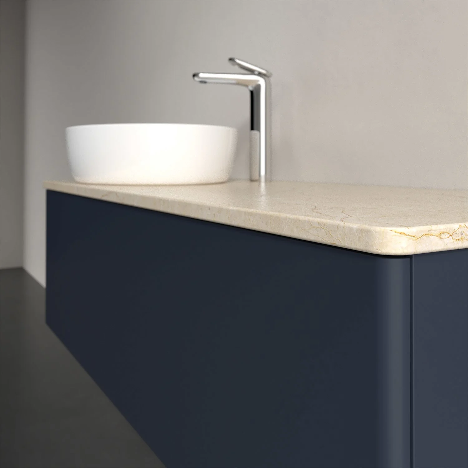 Umywalka z ciemną powierzchnią i białą umywalką, Villeroy & Boch