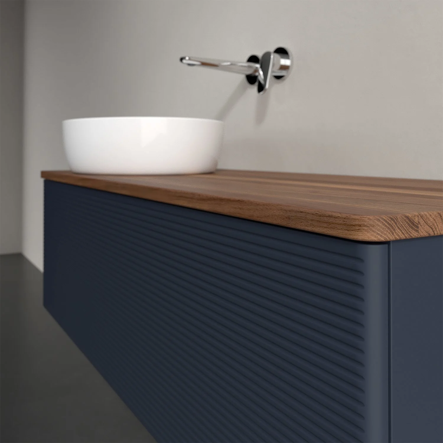 Umywalka z drewnianym blatem i zlewem, Villeroy & Boch