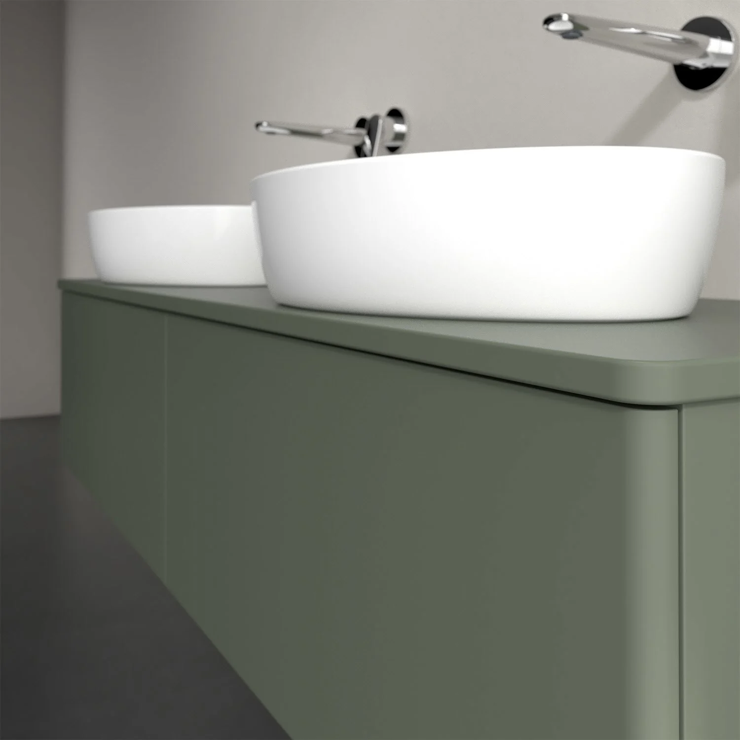 Umywalka z zieloną powierzchnią w łazience, Villeroy & Boch