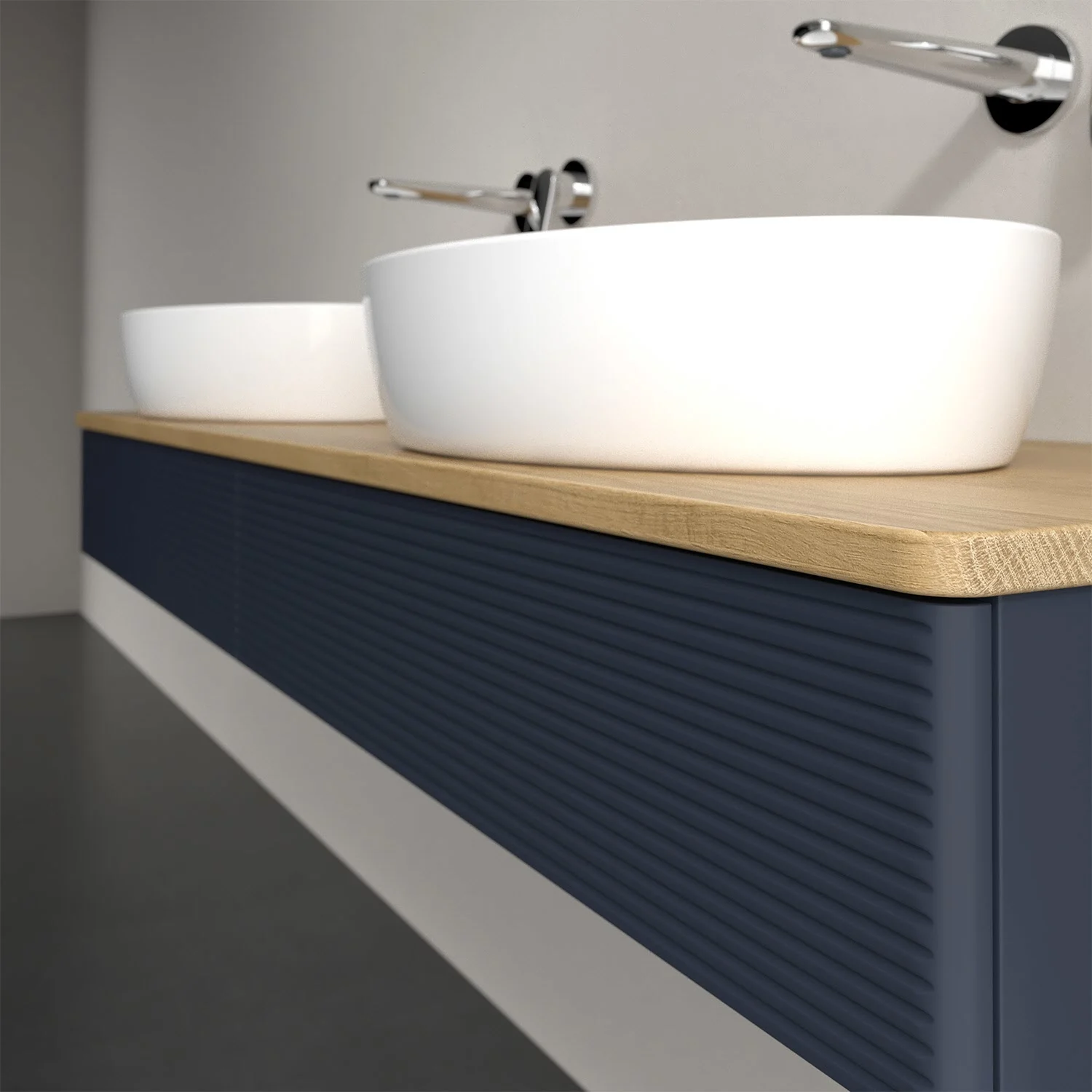 Umywalka z białą umywalką i niebieską powierzchnią, Villeroy & Boch