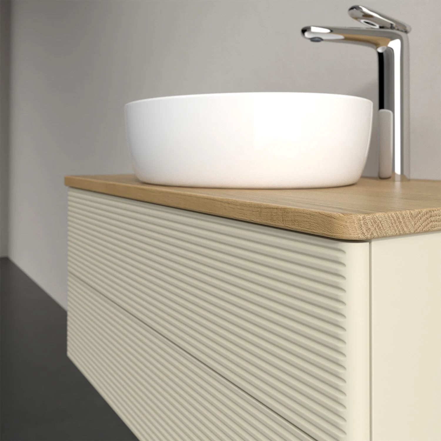 Umywalka z kremową powierzchnią i białą misą, Villeroy & Boch