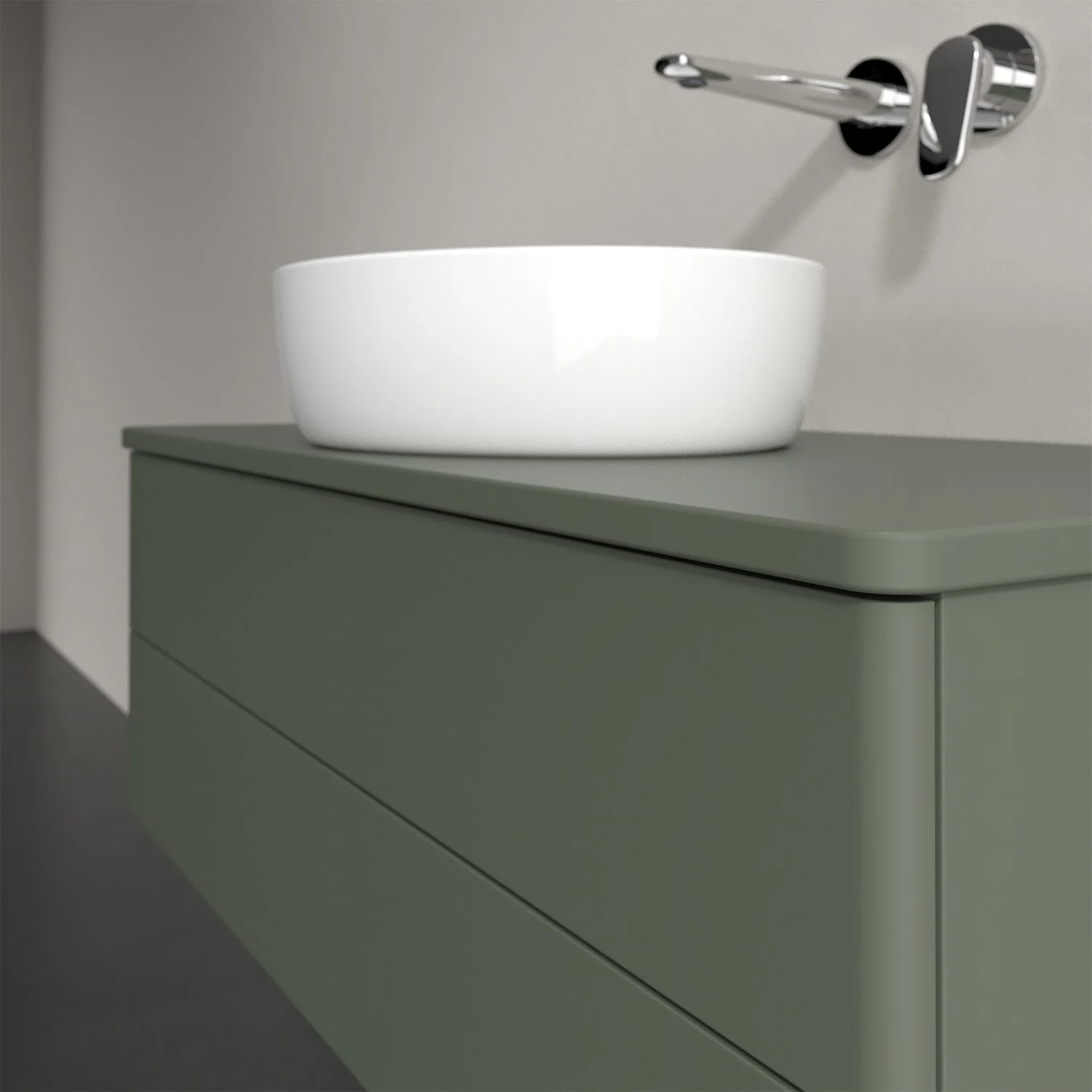 Zielona umywalka z białą misą, Villeroy & Boch