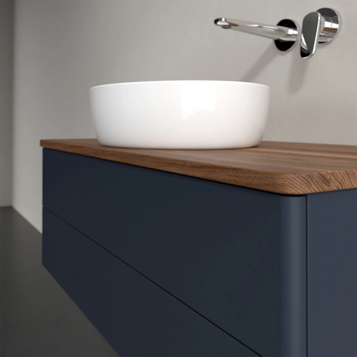 Umywalka z niebieską powierzchnią i białą umywalką, Villeroy & Boch