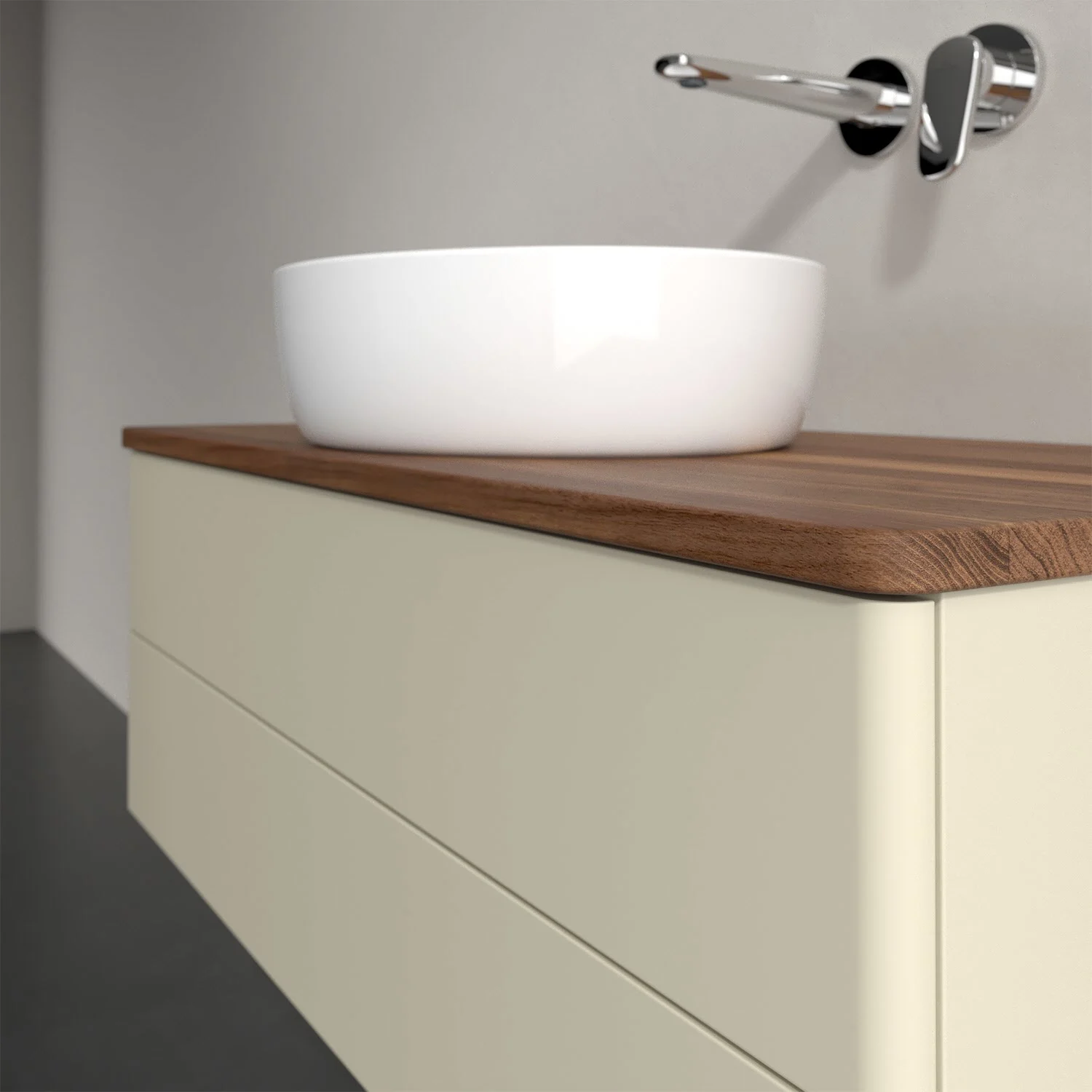 Umywalka z kremową powierzchnią i białą umywalką, Villeroy & Boch