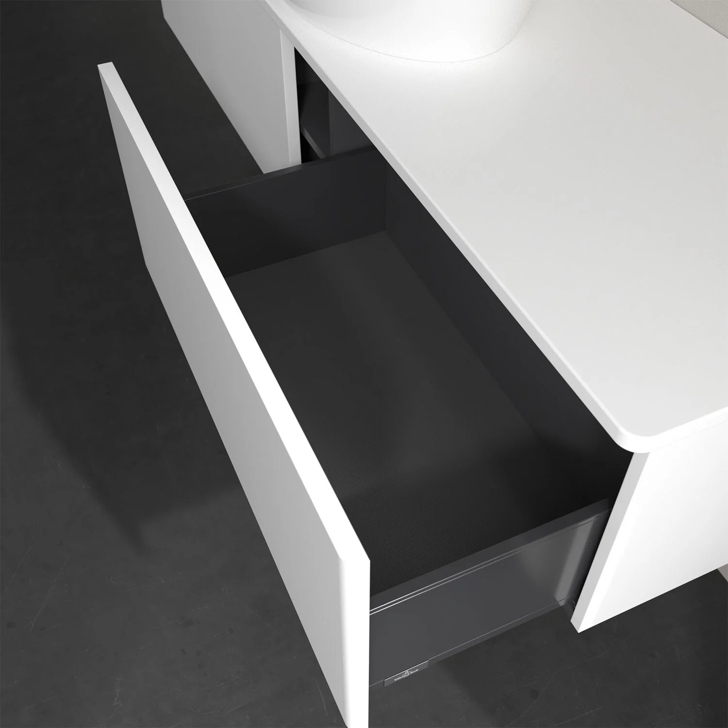 Villeroy & Boch Antao Waschbeckenunterschrank, 160 x 36 cm, 2 Auszüge, Front ohne Struktur, ohne Hahnloch, für Waschtisch mittig Bild 7