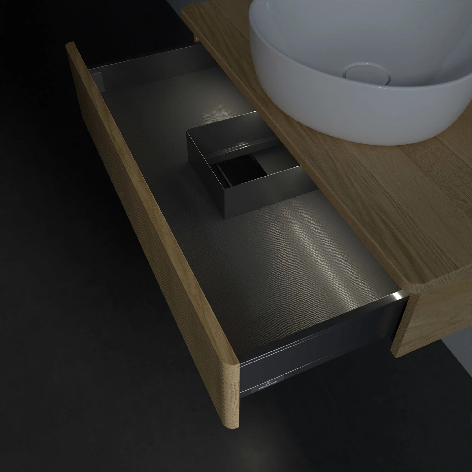 Villeroy & Boch Antao Waschbeckenunterschrank, 80 x 19 cm, 1 Auszug mit LED-Licht, Front mit Struktur, ohne Hahnloch Bild 5