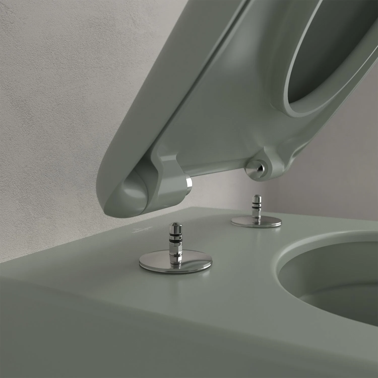 Szara deska sedesowa z bliska z góry, Villeroy & Boch