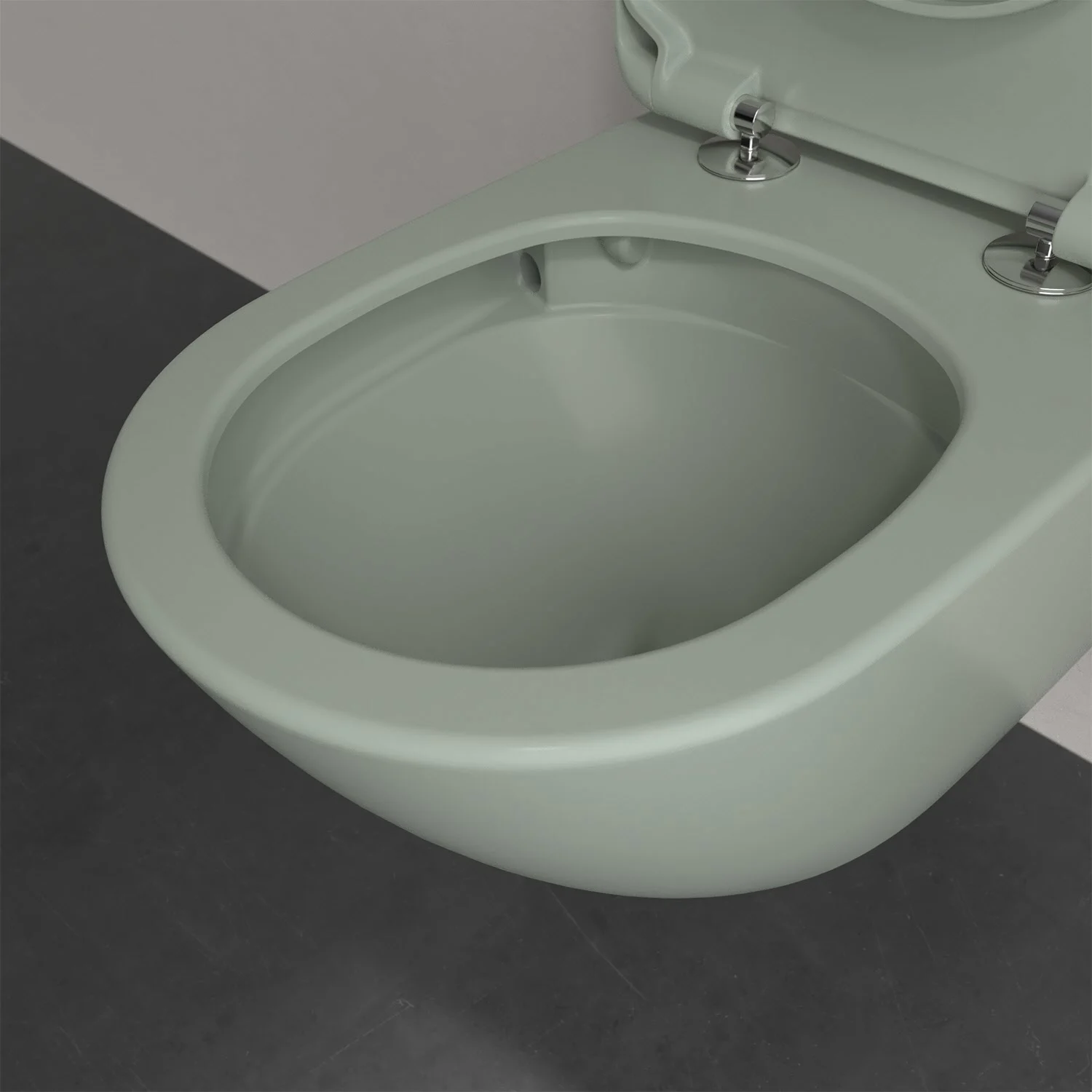 Zielona toaleta z widokiem z boku, Villeroy & Boch
