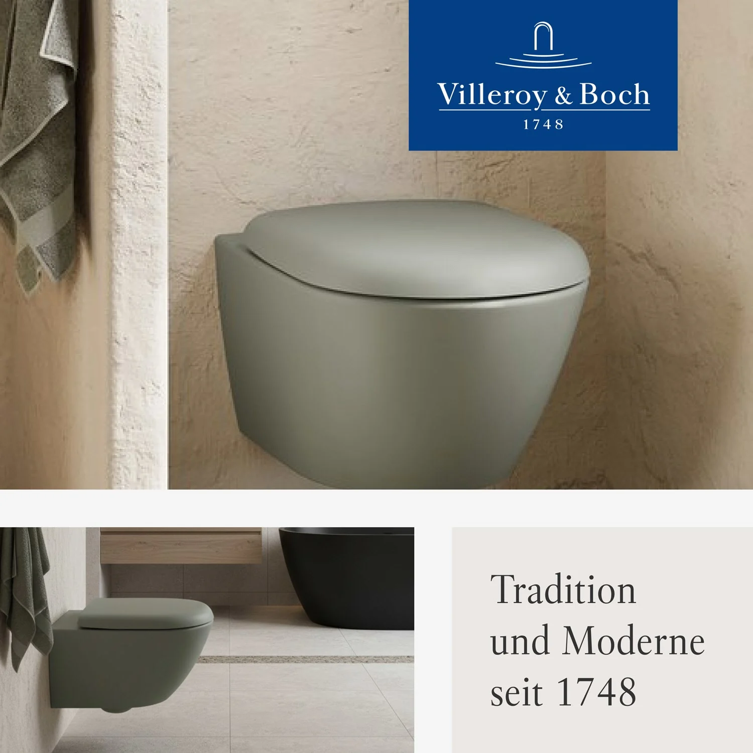 Wisząca toaleta w nowoczesnej łazience, Villeroy & Boch
