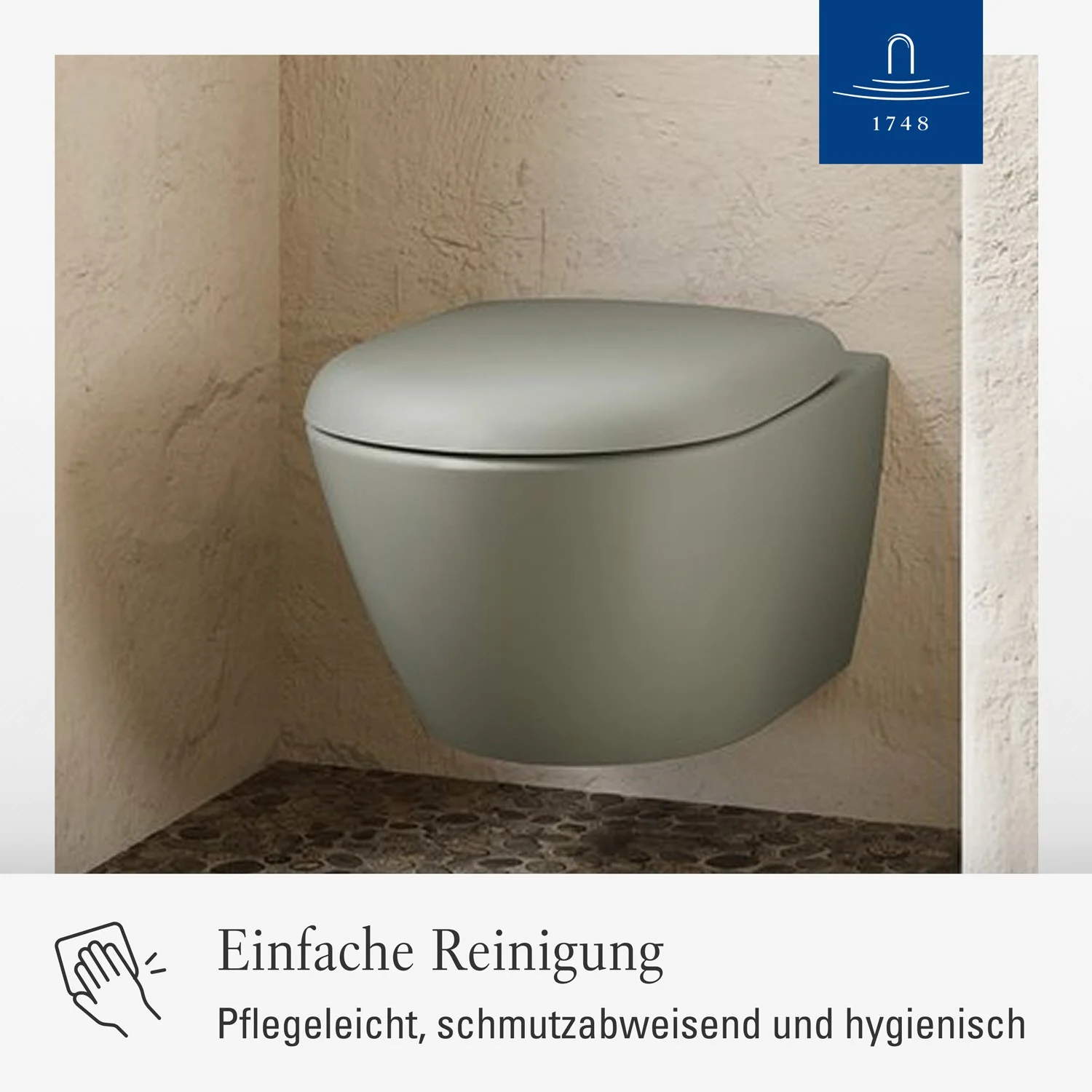 Szara toaleta w łazience, Villeroy & Boch
