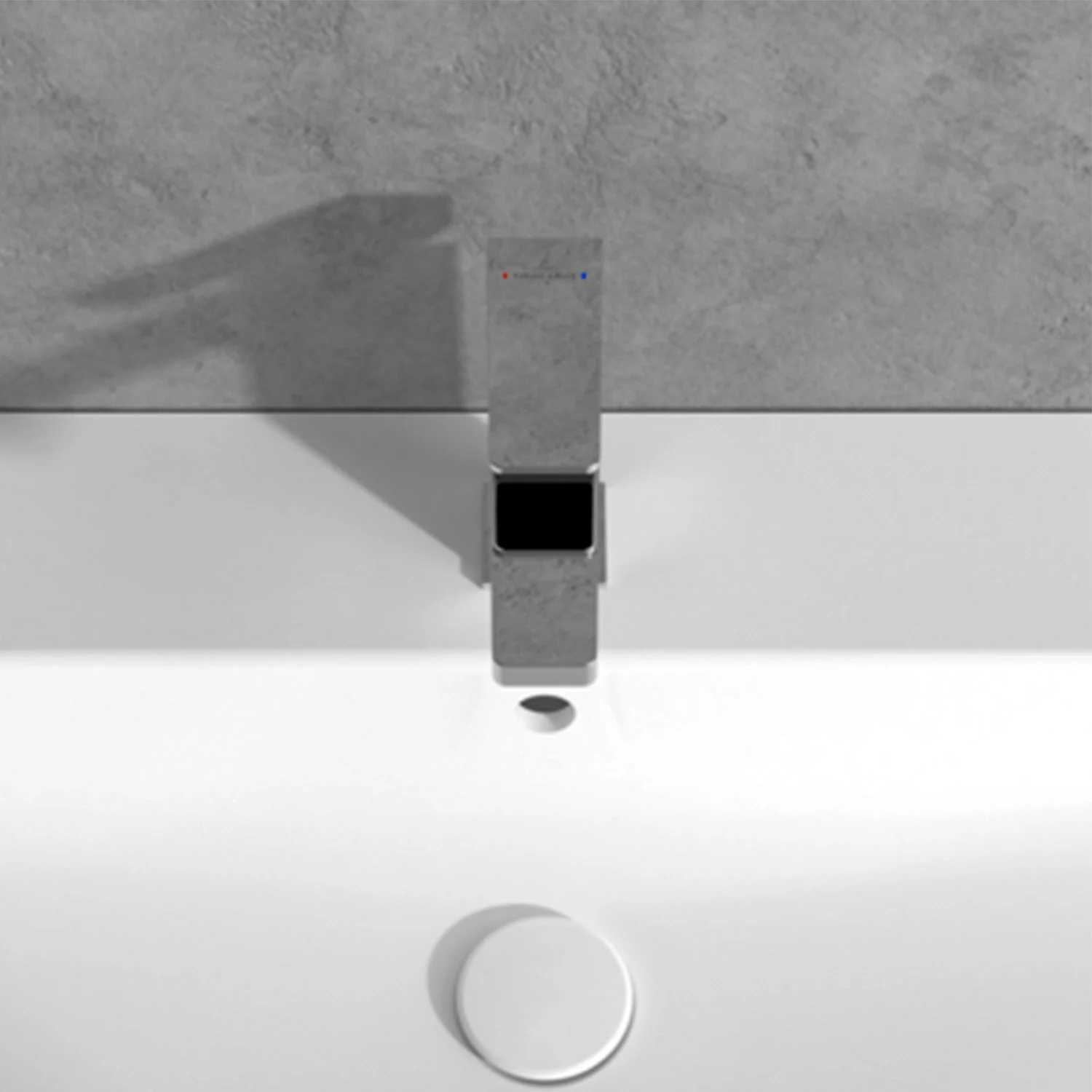 Szara bateria umywalkowa zbliżenie, Villeroy & Boch