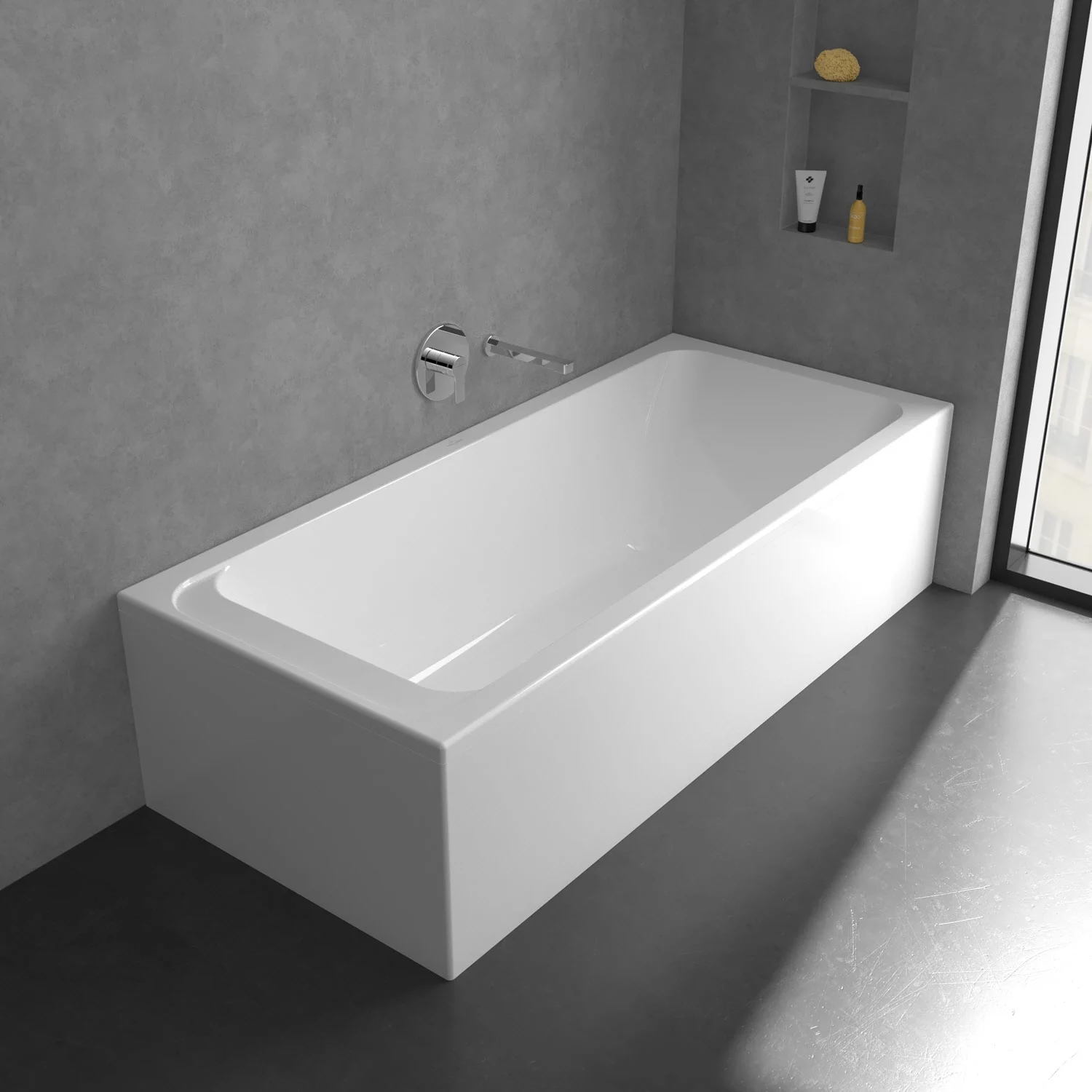 Biała wanna w nowoczesnej łazience, Villeroy & Boch
