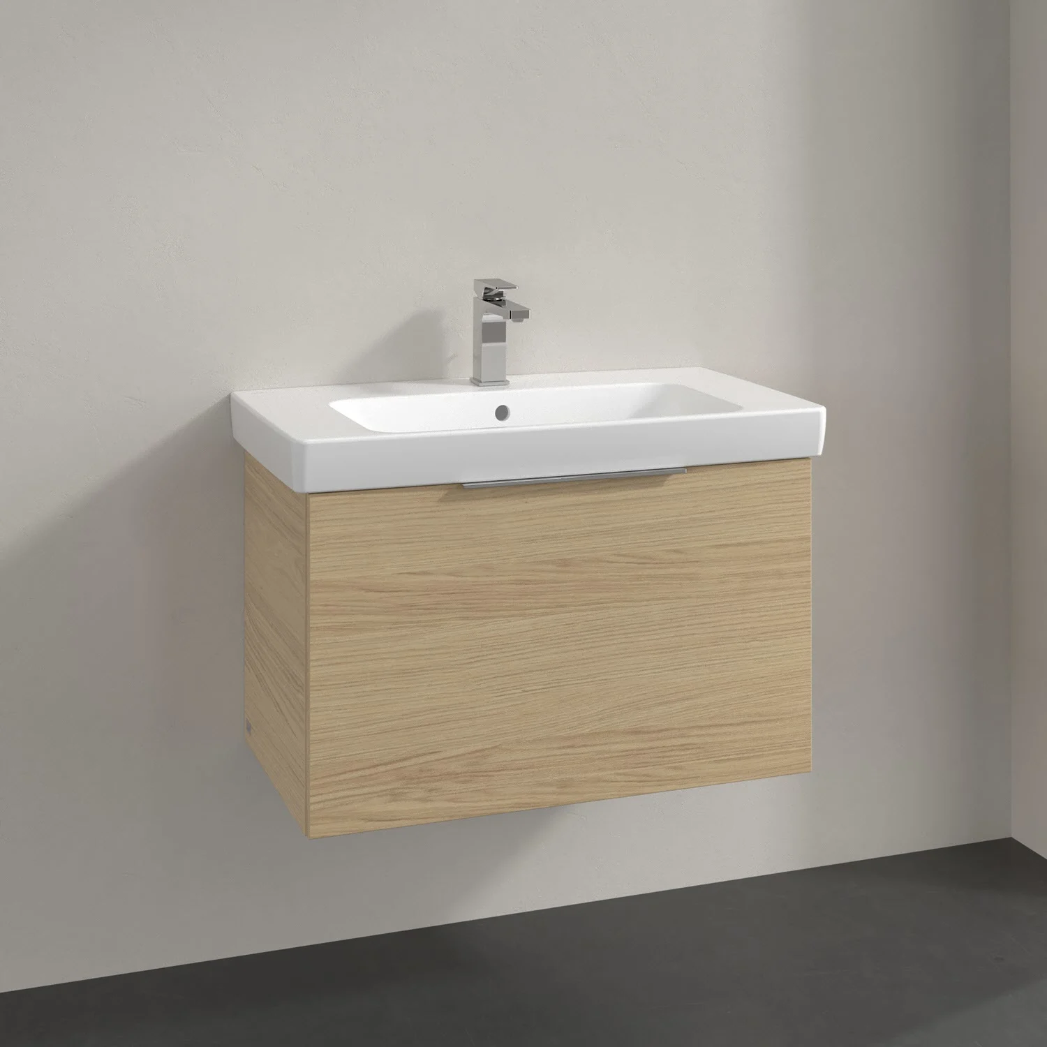 Szafka pod umywalkę w drewnie, widok z przodu, Villeroy & Boch