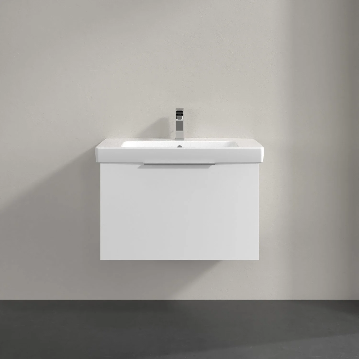 Umywalka z białą szafką, widok z przodu, Villeroy & Boch