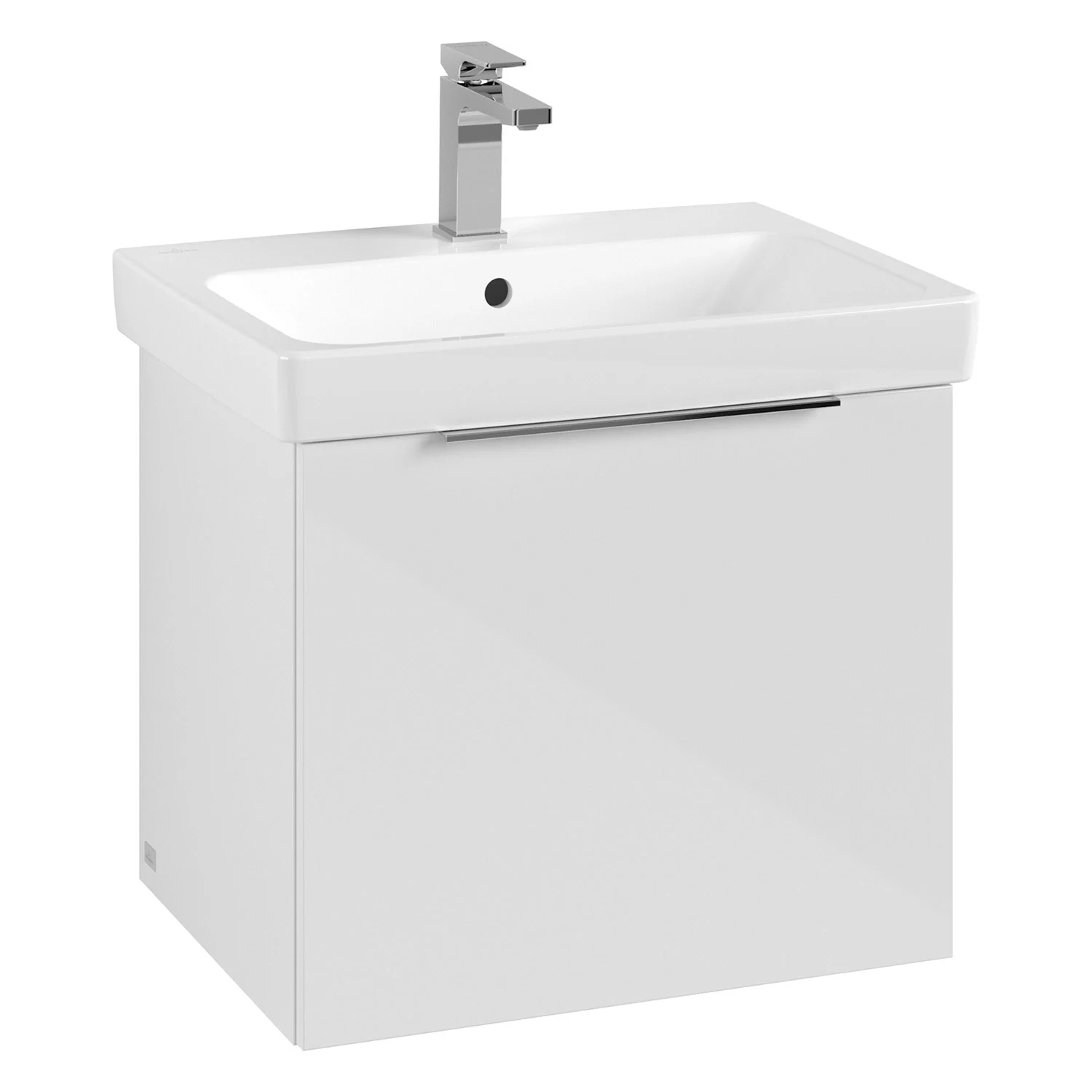 Umywalka z białą szafką, widok z przodu, Villeroy & Boch
