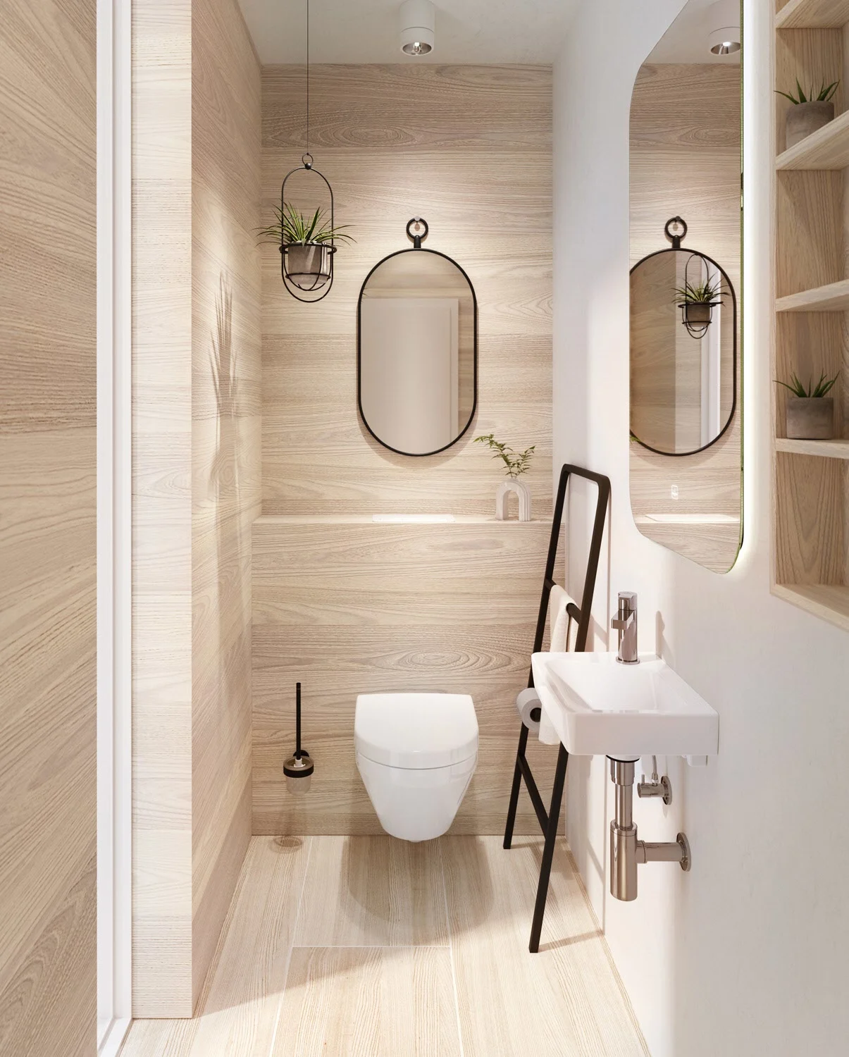Łazienka z umywalką i WC w drewnianym stylu, Villeroy & Boch