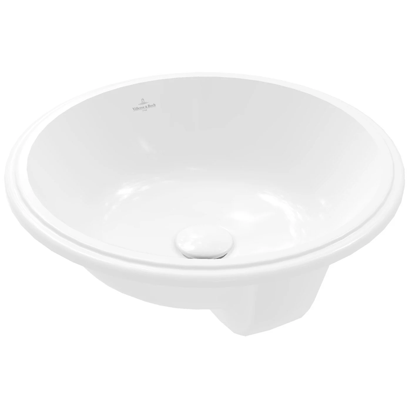 Okrągła biała umywalka w widoku z boku, Villeroy & Boch