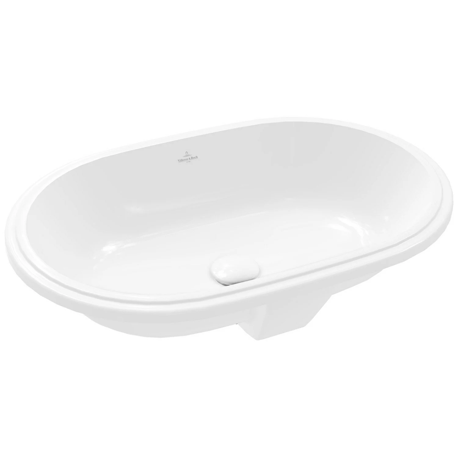 Owalna biała umywalka widok z przodu, Villeroy & Boch