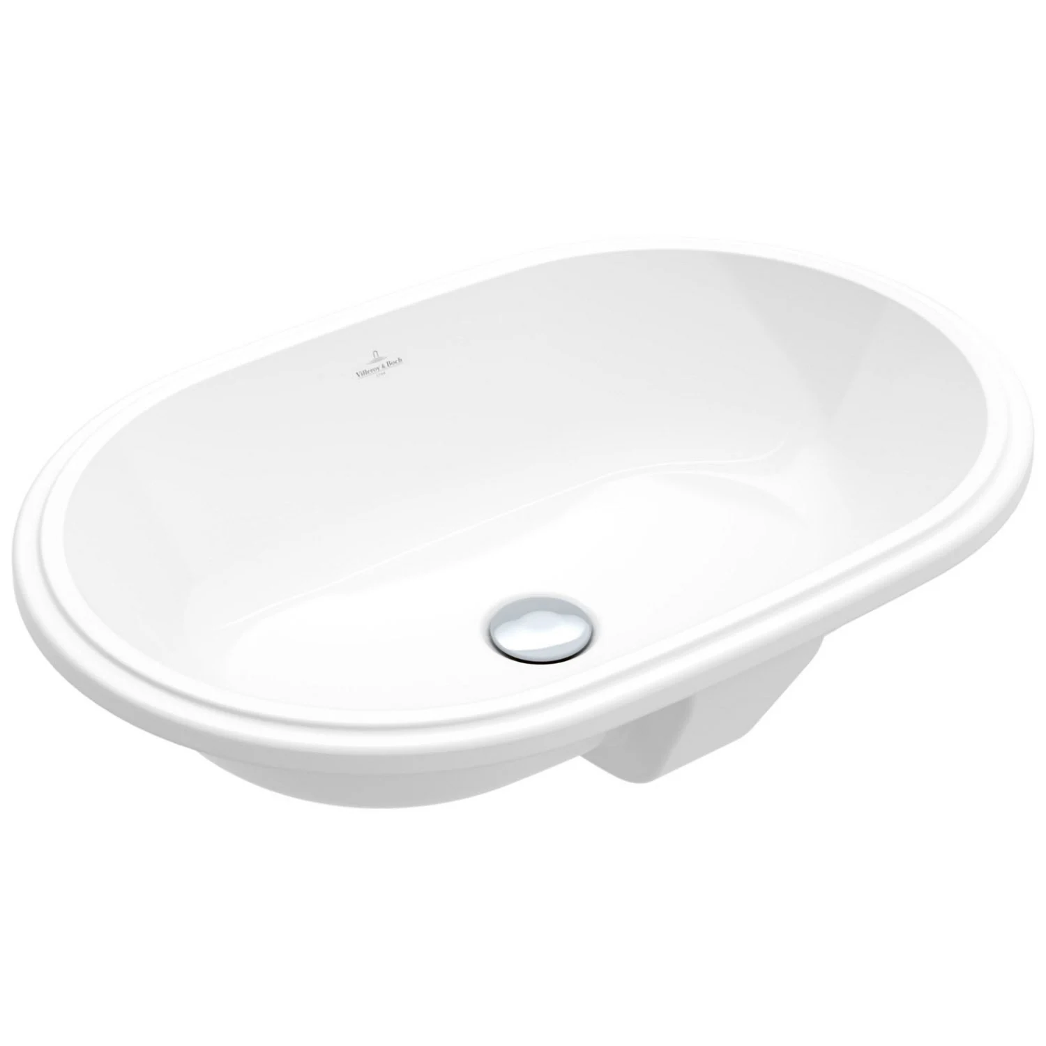Owalna umywalka widok z boku, biała, Villeroy & Boch