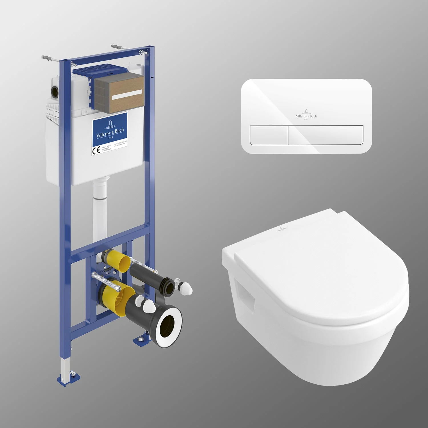 Villeroy & Boch Architectura WC-Set Direct Flush, mit Vorwandelement und Betätigungsplatte