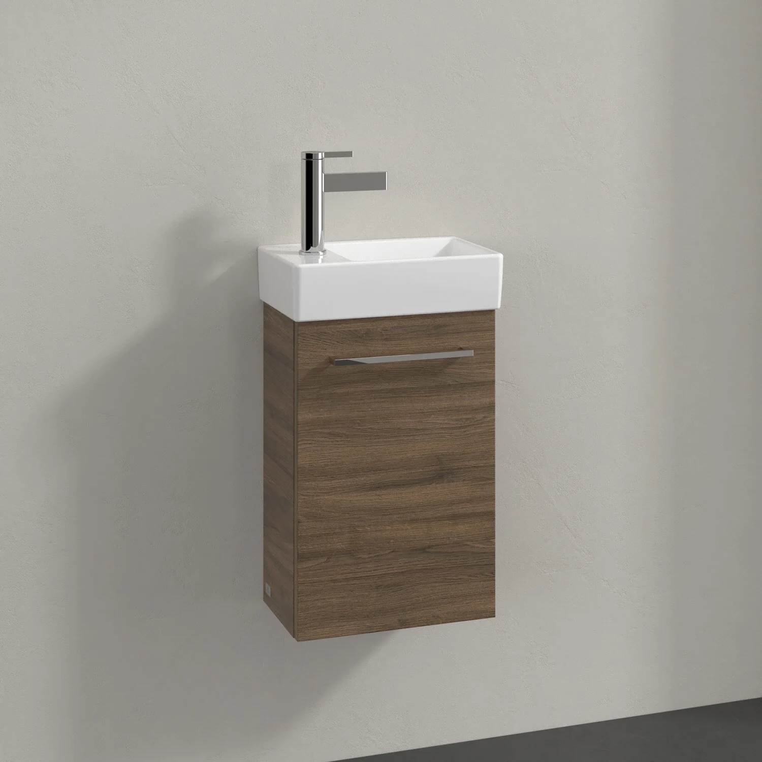 Umywalka Villeroy & Boch Avento z szafką podumywalkową 36 cm, 1 drzwiczka, zawias po prawej stronie