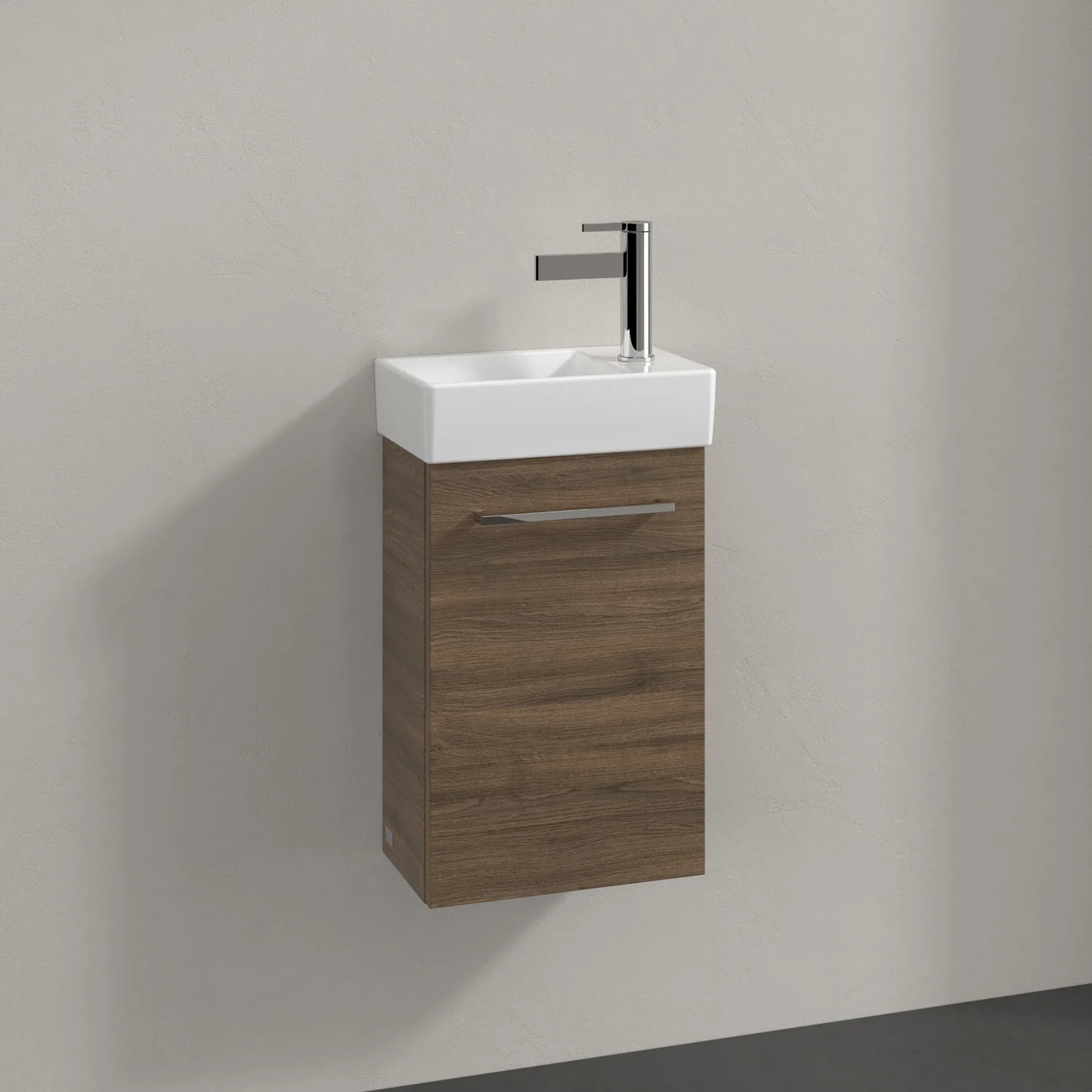 Umywalka Villeroy & Boch Avento z szafką podumywalkową 36 cm, 1 drzwiczka, zawias po prawej stronie