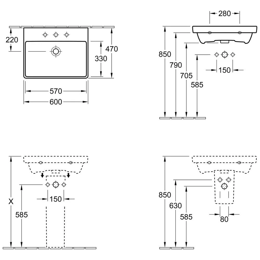 Villeroy & Boch Avento Waschtisch 60 x 47 cm, mit Überlauf Bild 5
