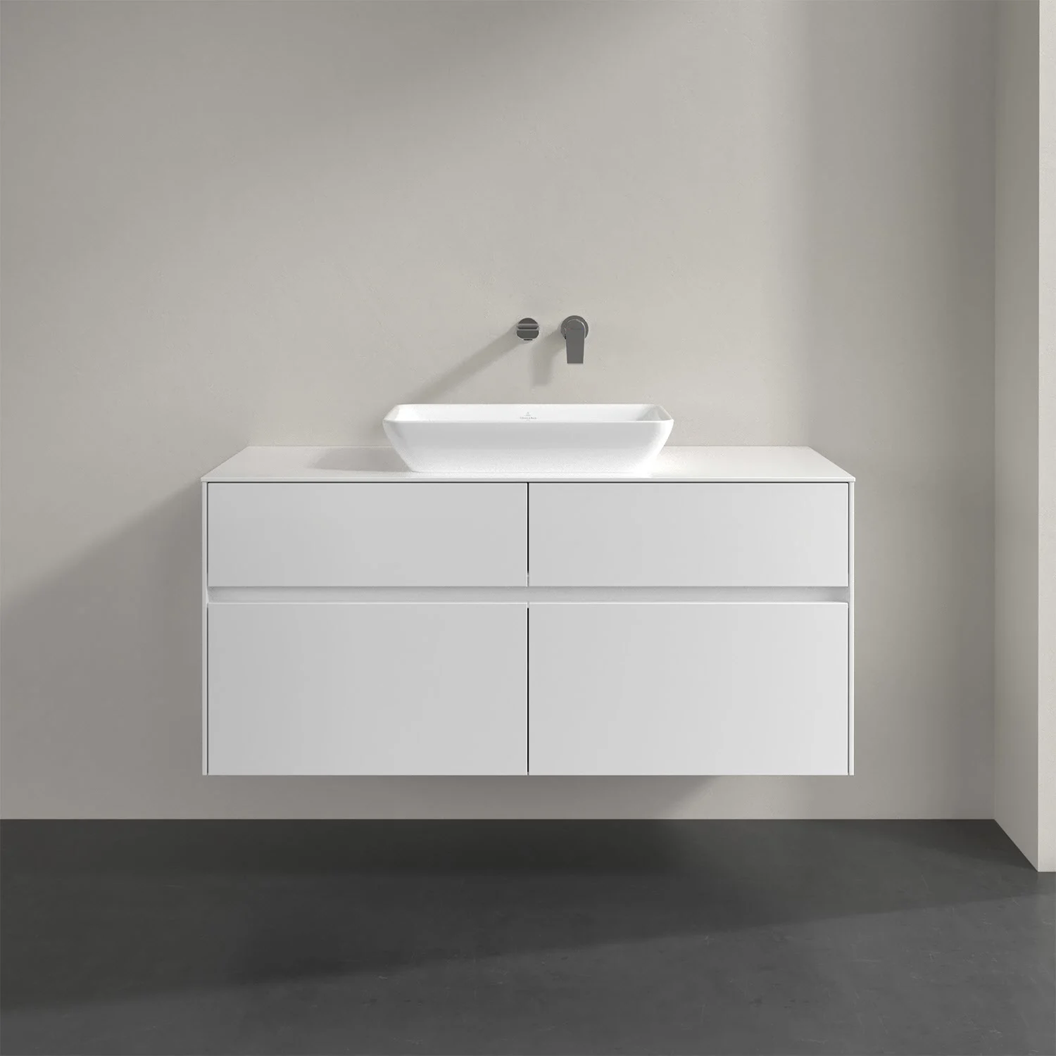 Villeroy & Boch Collaro Waschtischunterschrank 120 x 50 cm, mit 4 Auszügen und LED-Beleuchtung für Venticello Waschtisch Bild 3