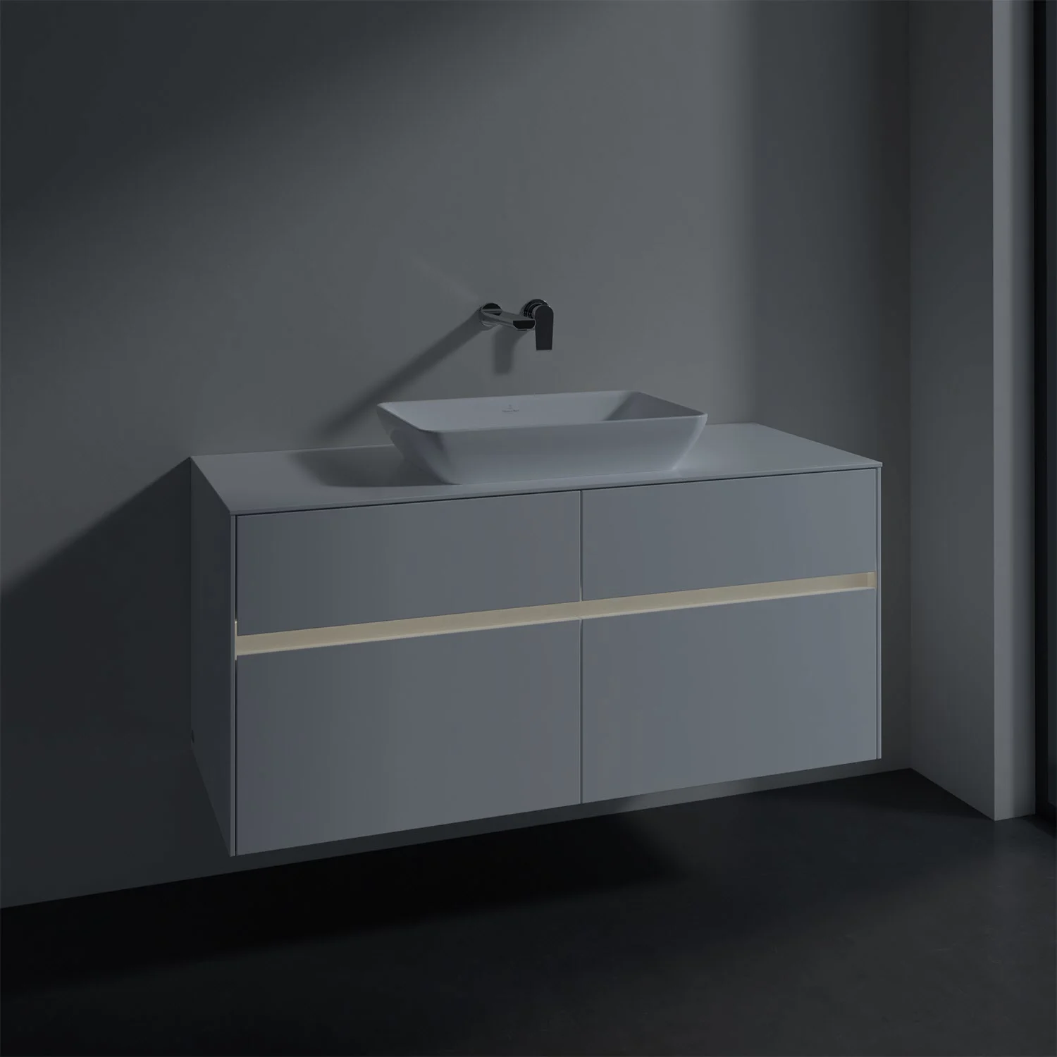 Villeroy & Boch Collaro Waschtischunterschrank 120 x 50 cm, mit 4 Auszügen und LED-Beleuchtung für Venticello Waschtisch Bild 9