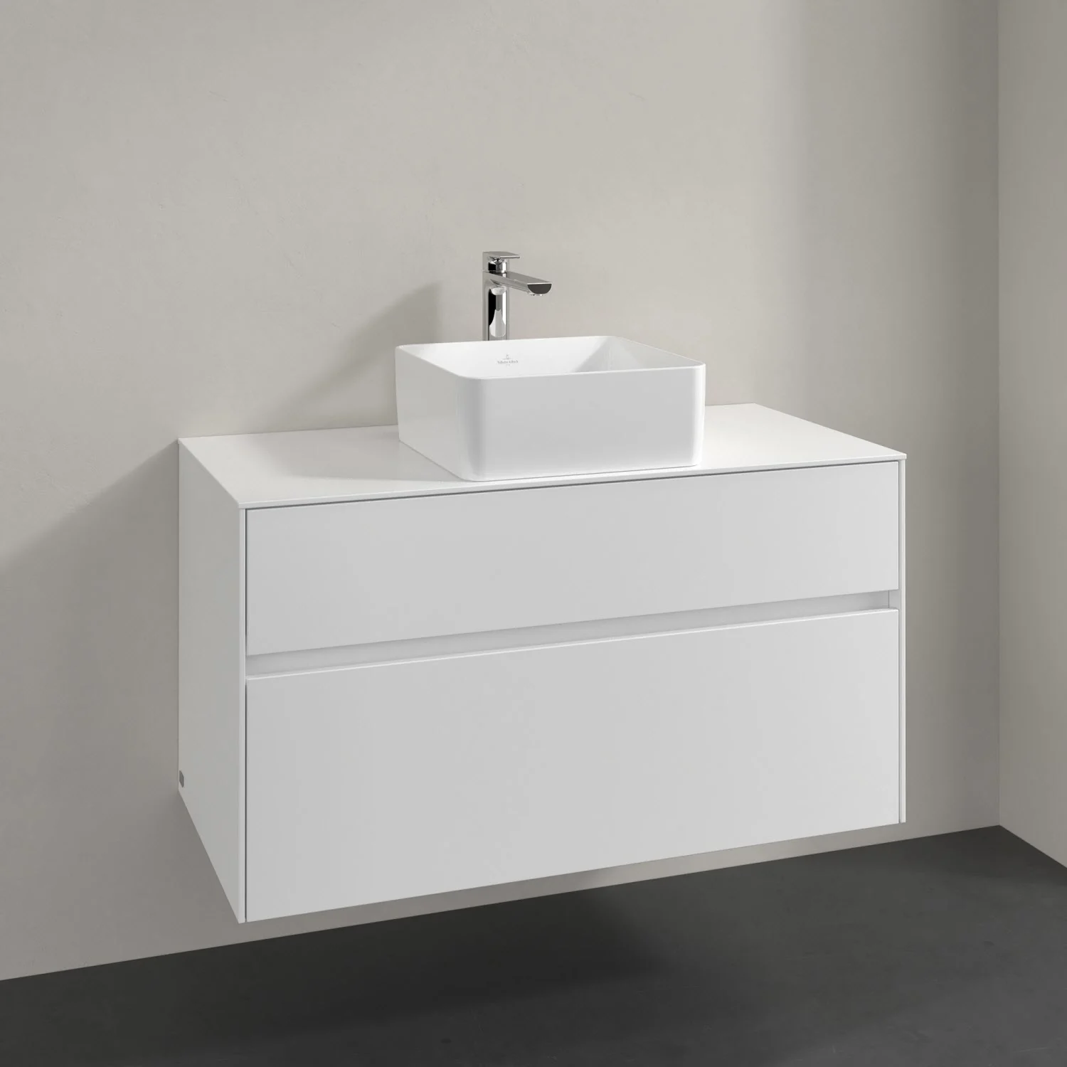 Villeroy & Boch Collaro Waschtischunterschrank 100 x 54,8 cm mit 2 Auszügen, für WT mittig