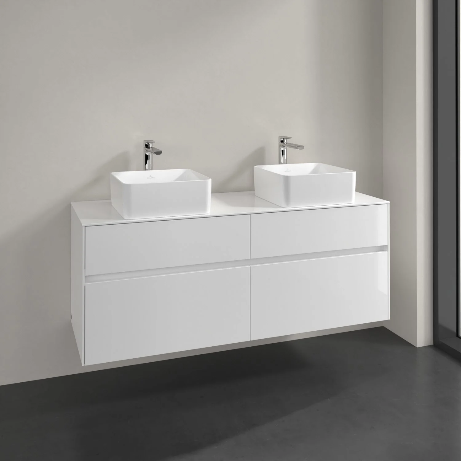Villeroy & Boch Collaro Waschtischunterschrank 140 x 54,8 cm mit 4 Auszügen, für  WT beidseitig