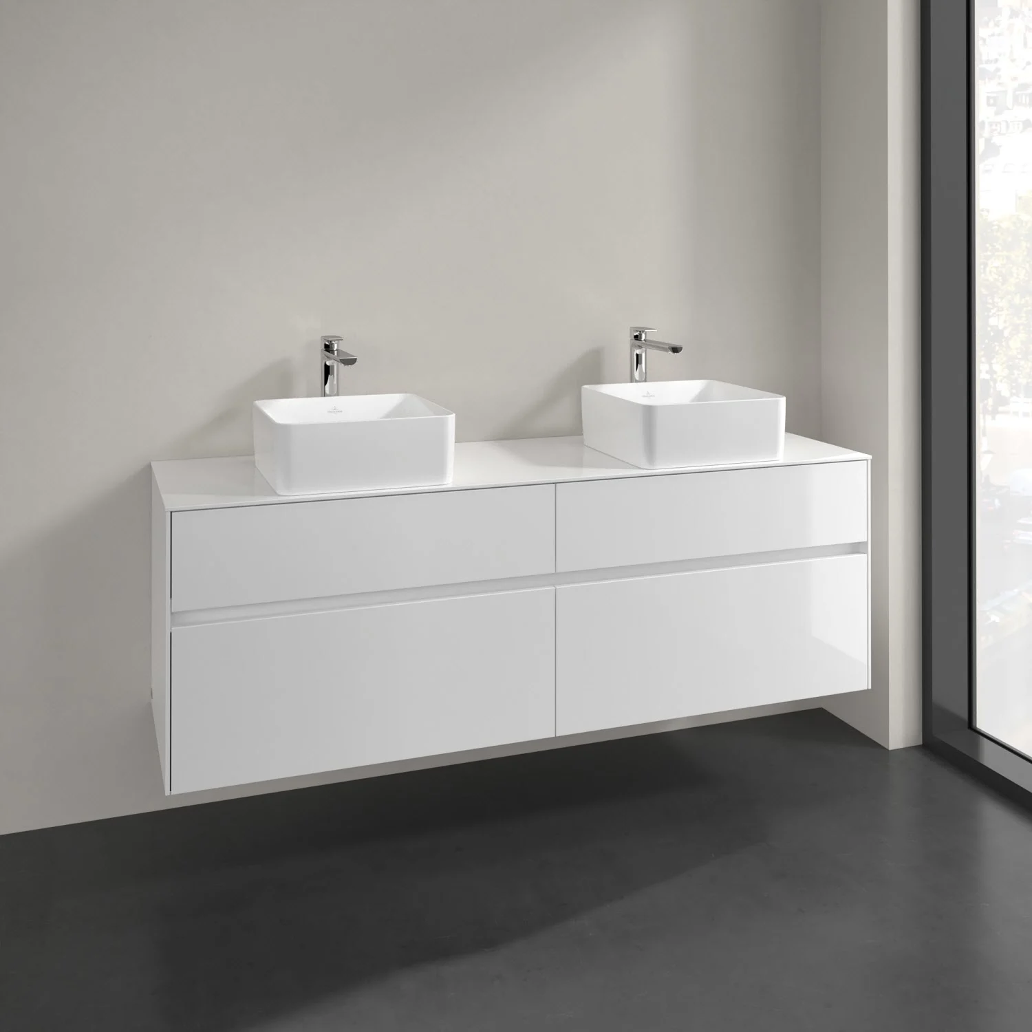 Villeroy & Boch Collaro Waschtischunterschrank 160 x 54,8 cm mit 4 Auszügen, für WT beidseitig