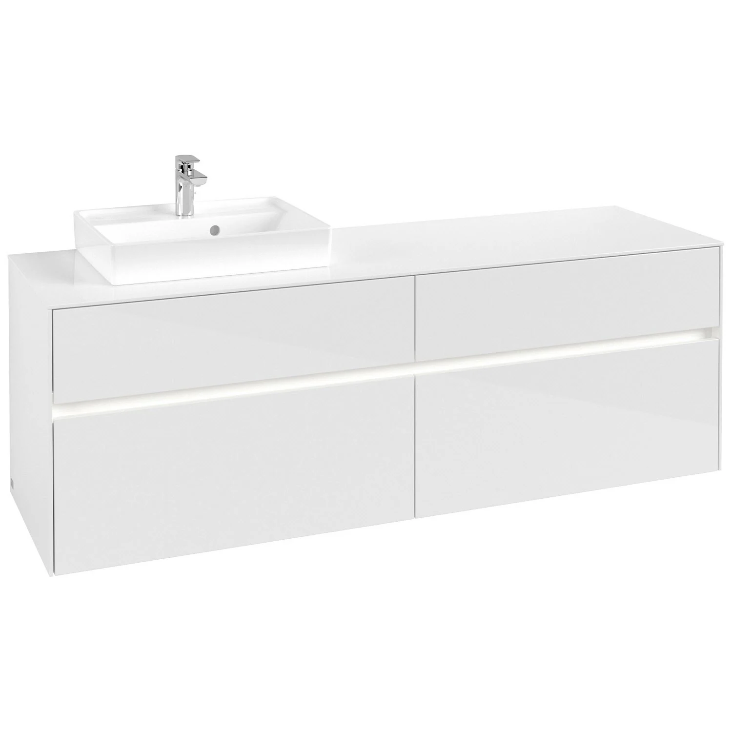 Umywalka z białą szafką, widok z przodu, Villeroy & Boch