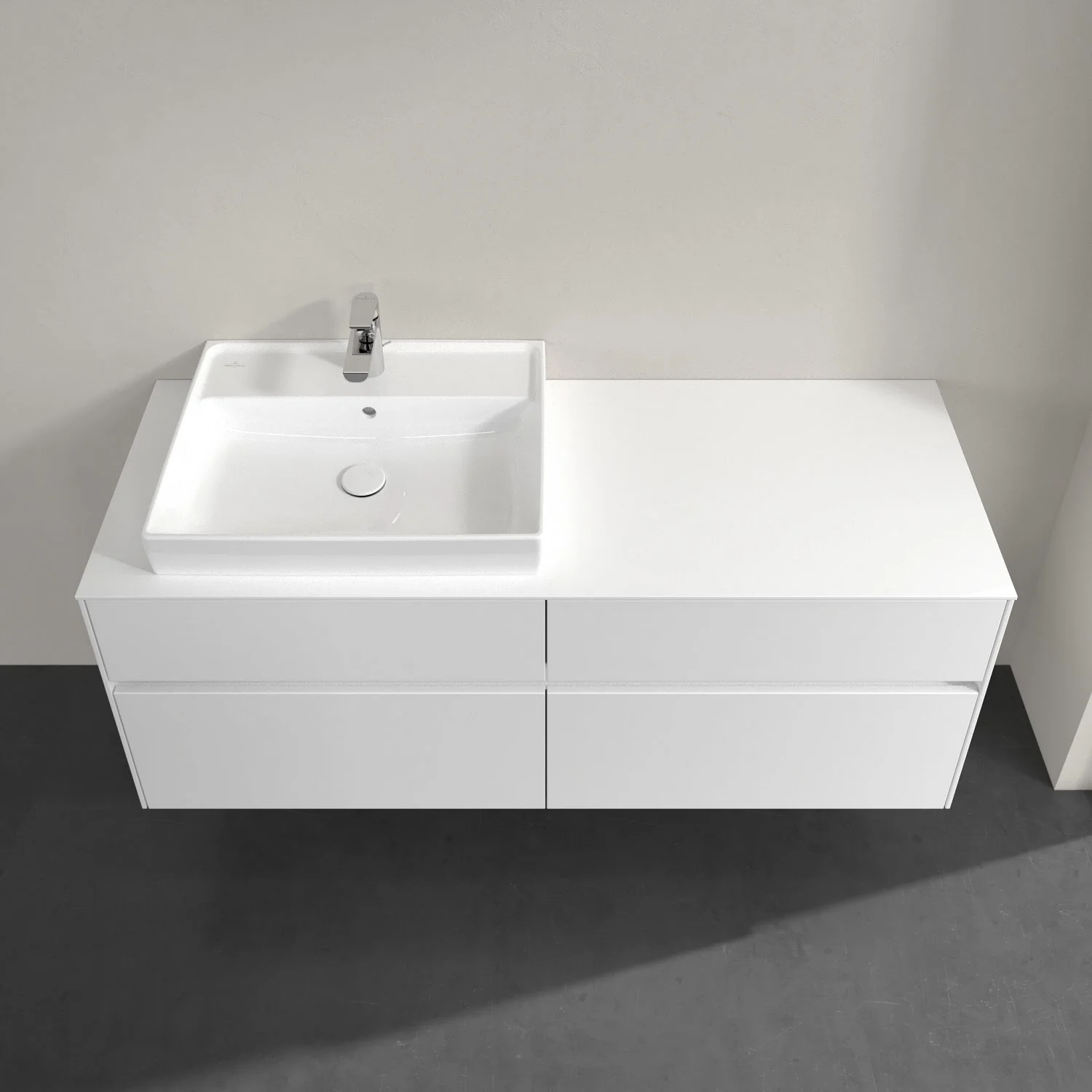 Umywalka z szafką w białej powierzchni, Villeroy & Boch