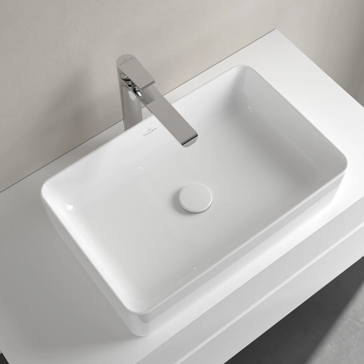 Villeroy & Boch Collaro Aufsatzwaschtisch 56 cm eckig ohne Überlauf, ohne Hahnloch Bild 6