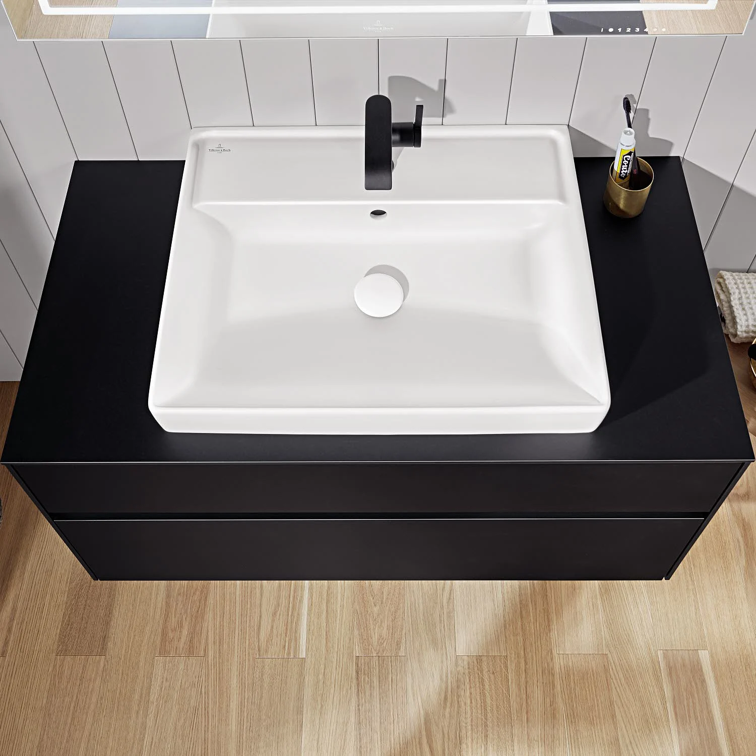Villeroy & Boch Collaro Schrankwaschtisch 60 cm, geschliffen, mit Überlauf, 1 Hahnloch Bild 3