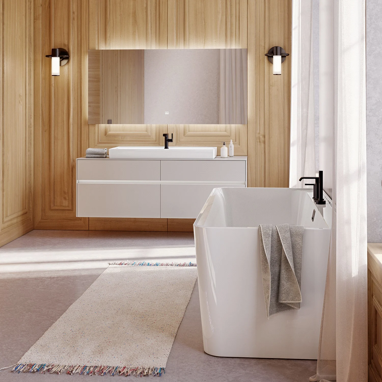 Elegancka łazienka z wolnostojącą wanną, Villeroy & Boch