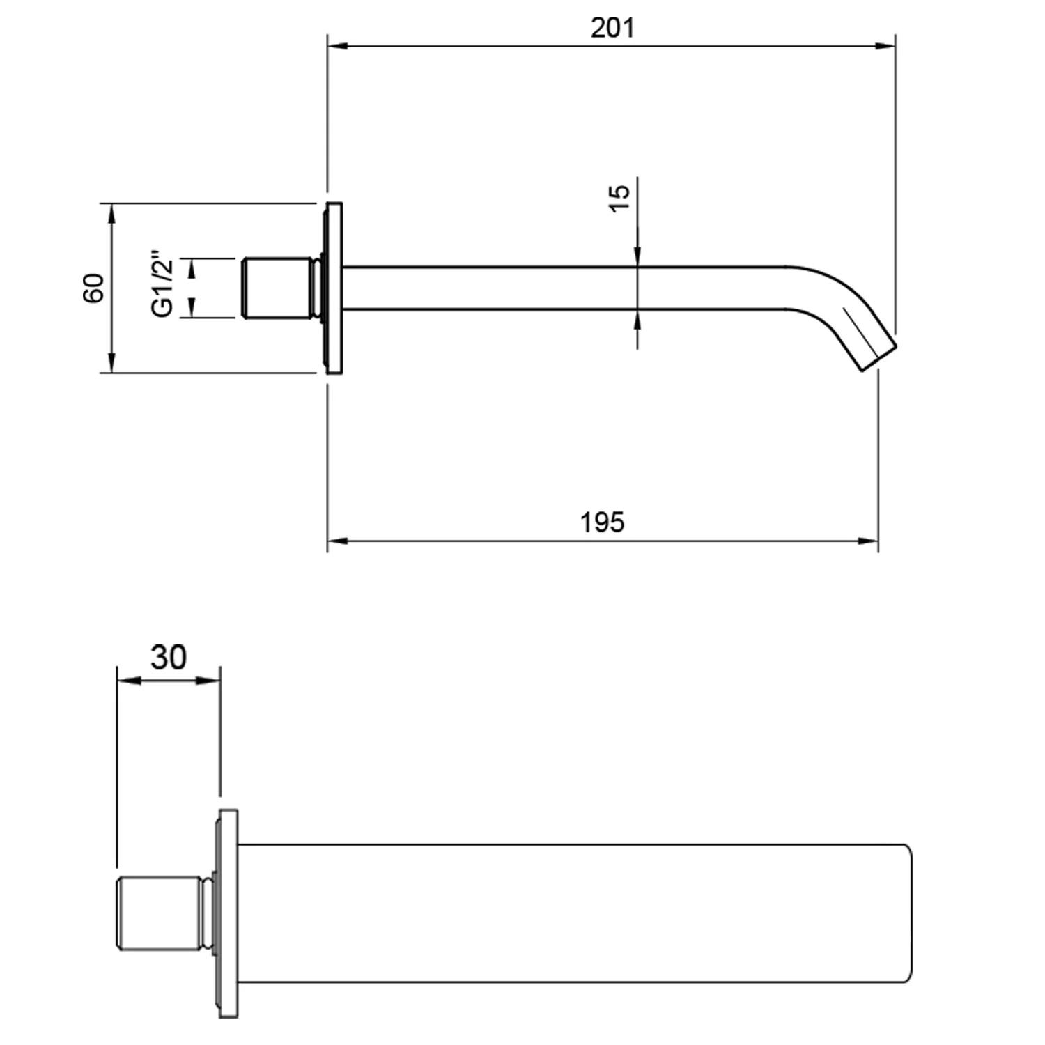 Villeroy & Boch Dawn Badewannenauslauf für Wandmontage Bild 2
