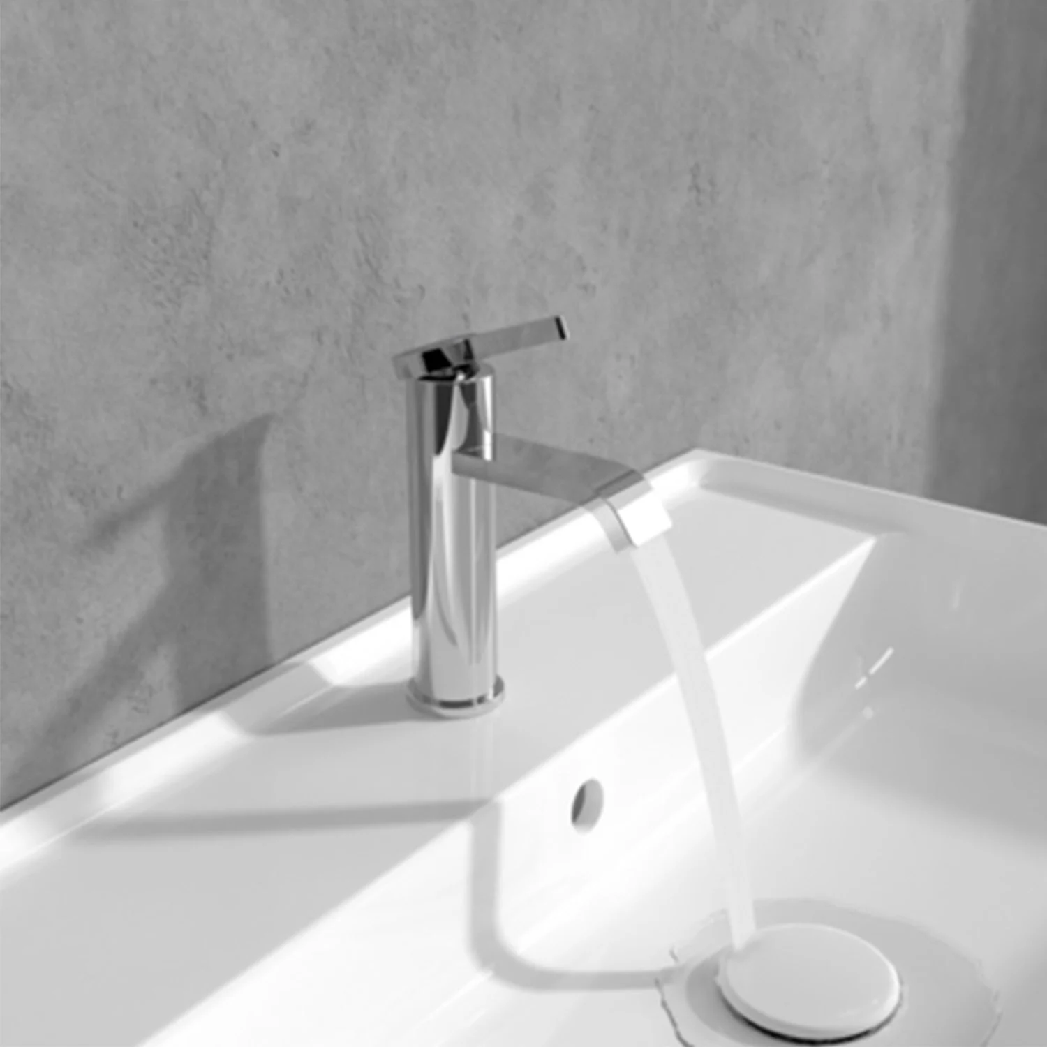 Chromowany kran z bieżącą wodą w łazience, Villeroy & Boch