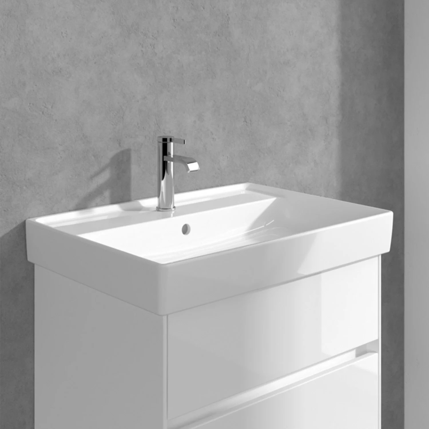 Umywalka z baterią w widoku bocznym, Villeroy & Boch