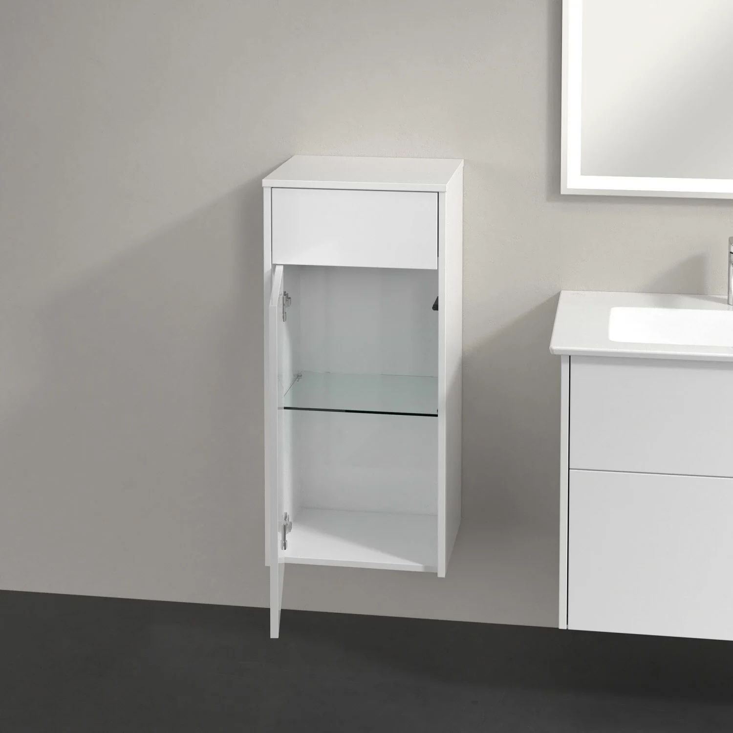 Villeroy & Boch Finero Seitenschrank 40,4 x 86,6 cm mit 1 Schublade und 1 Tür, Anschlag links Bild 4