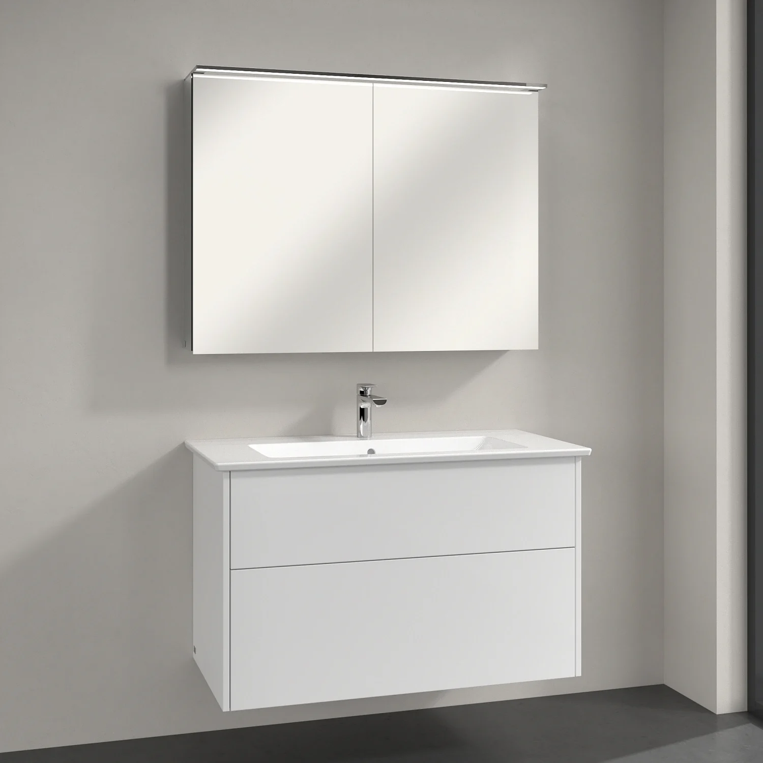 Villeroy & Boch Finero Vorbau-Spiegelschrank mit Beleuchtung 100,7 x 75,8 cm Bild 3